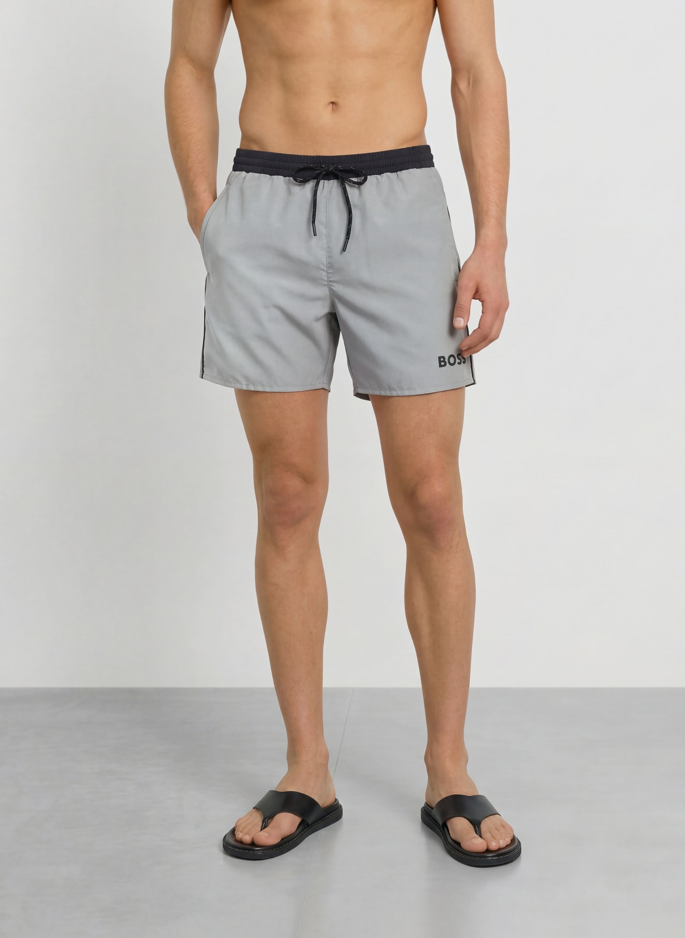 BOSS STARFISH swim shorts: GRAY / BLACK