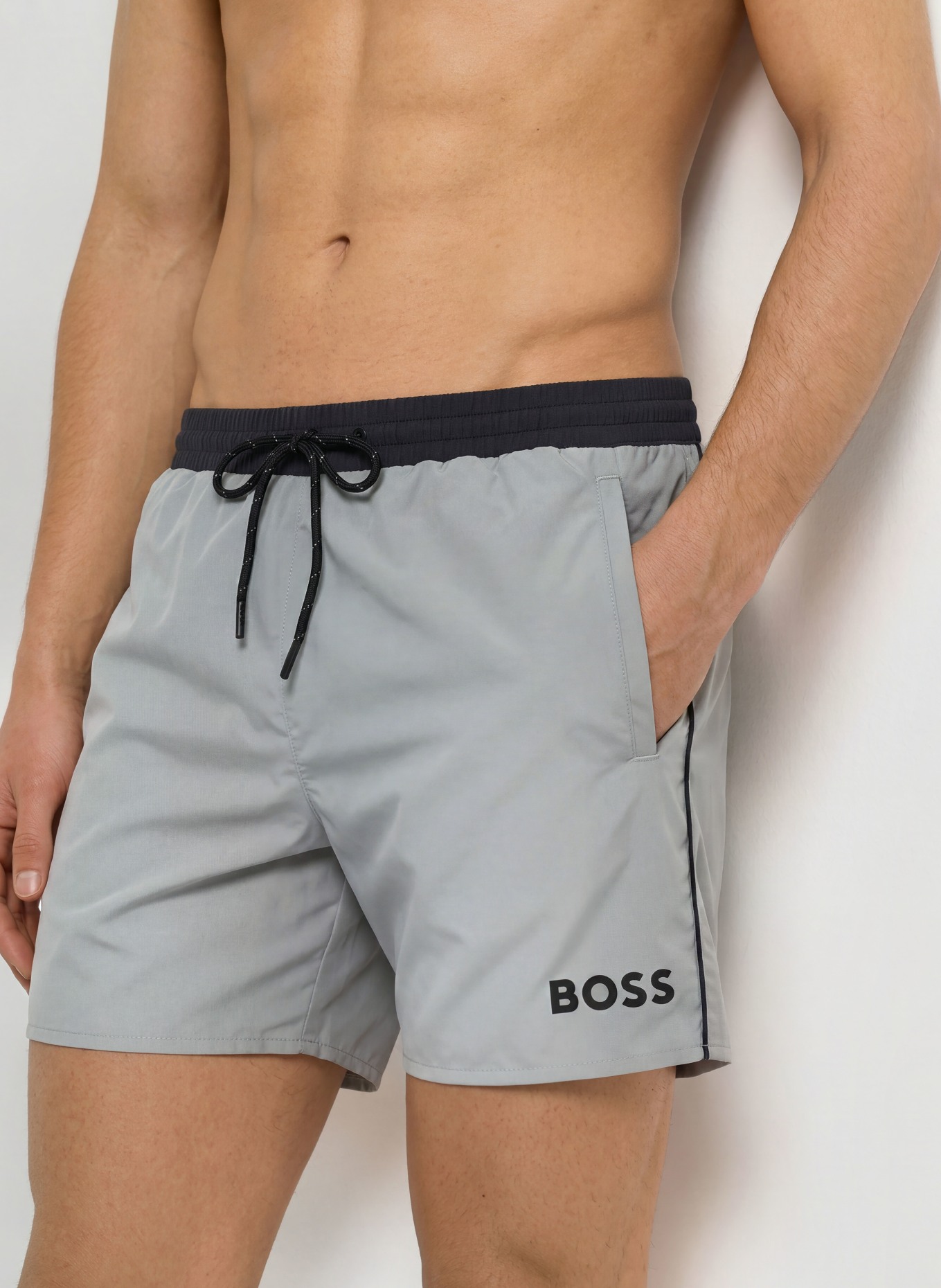 BOSS STARFISH swim shorts: GRAY / BLACK