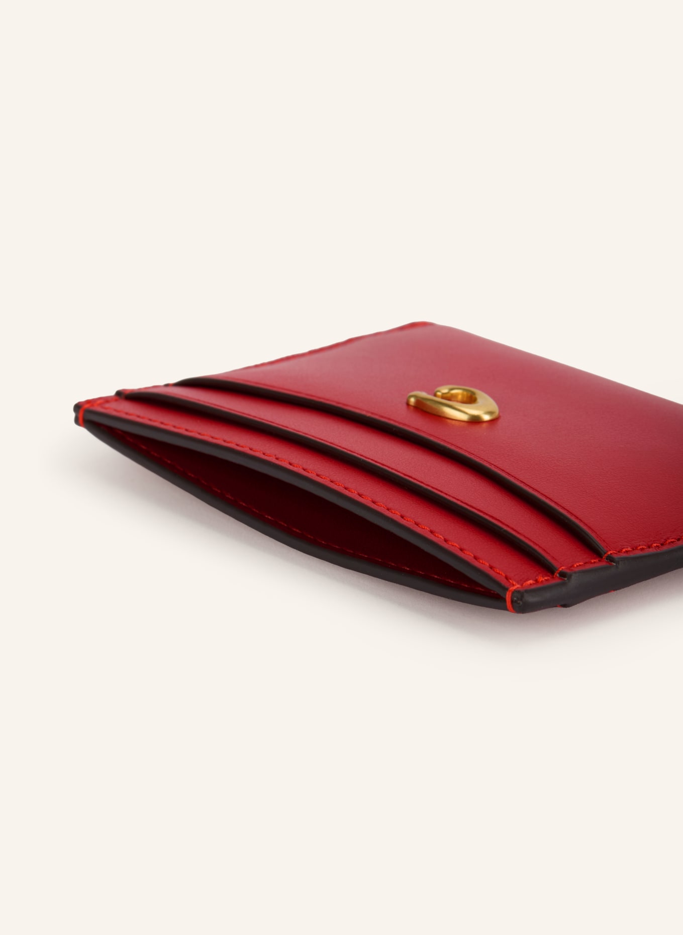 COACH Kartenetui ESSENTIAL: DUNKELROT / GOLD