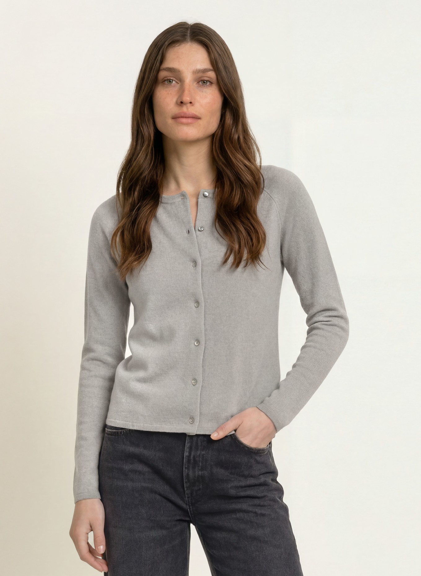 rosemunde Strickjacke LAICA mit Cashmere: GRAU