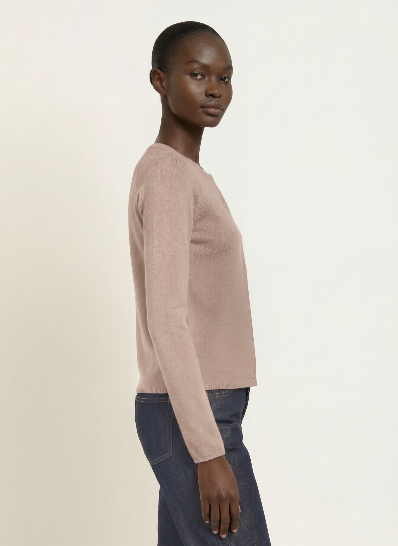 rosemunde Stickad kofta LAICA med kashmir: BEIGE