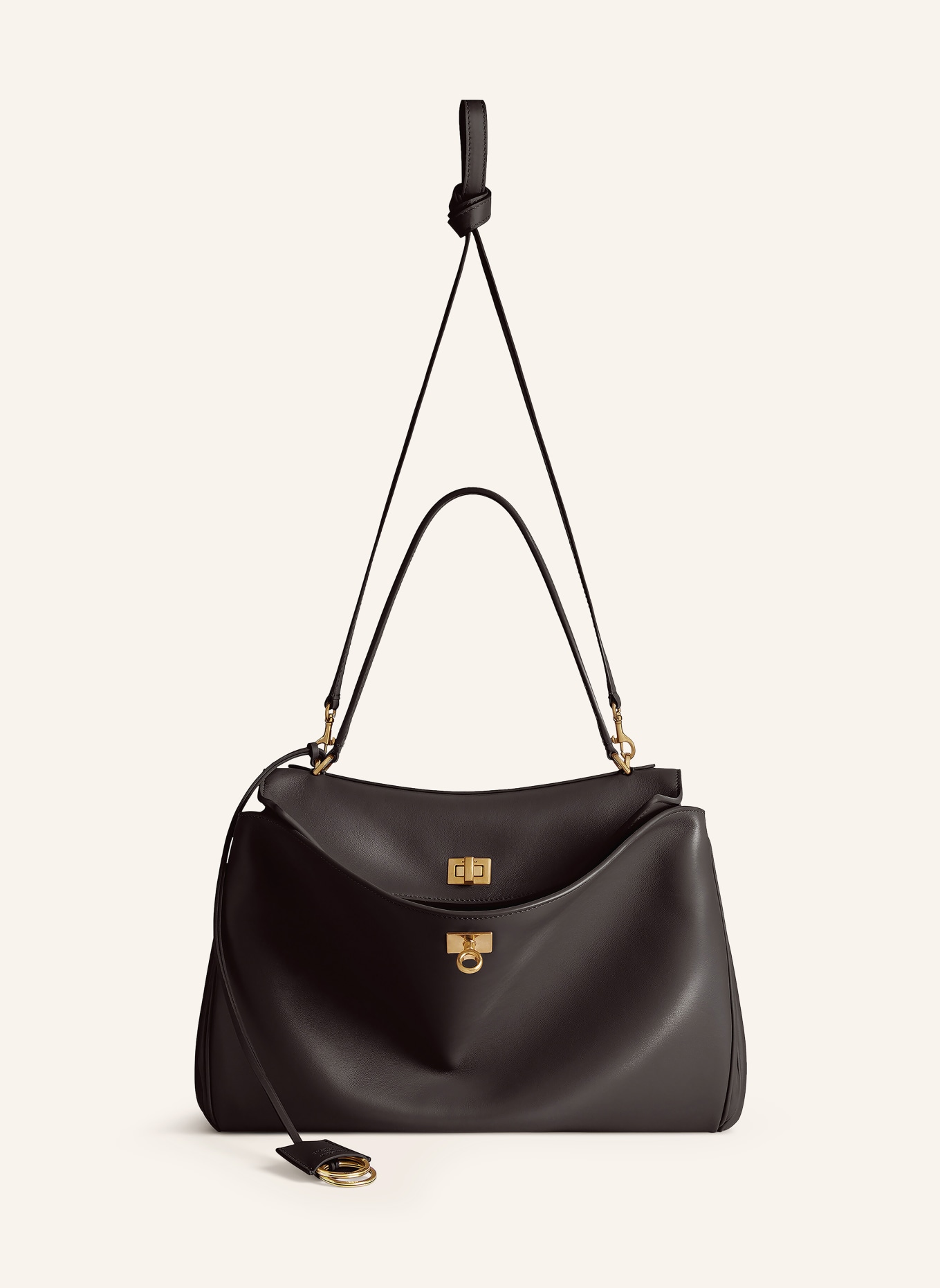 BALENCIAGA Handtasche RODEO MEDIUM: DUNKELBRAUN / GOLD