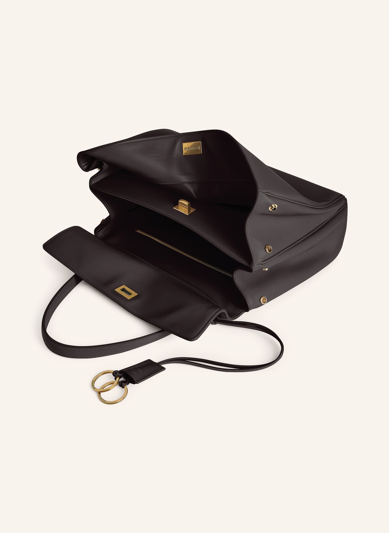 BALENCIAGA Handtasche RODEO MEDIUM: DUNKELBRAUN / GOLD