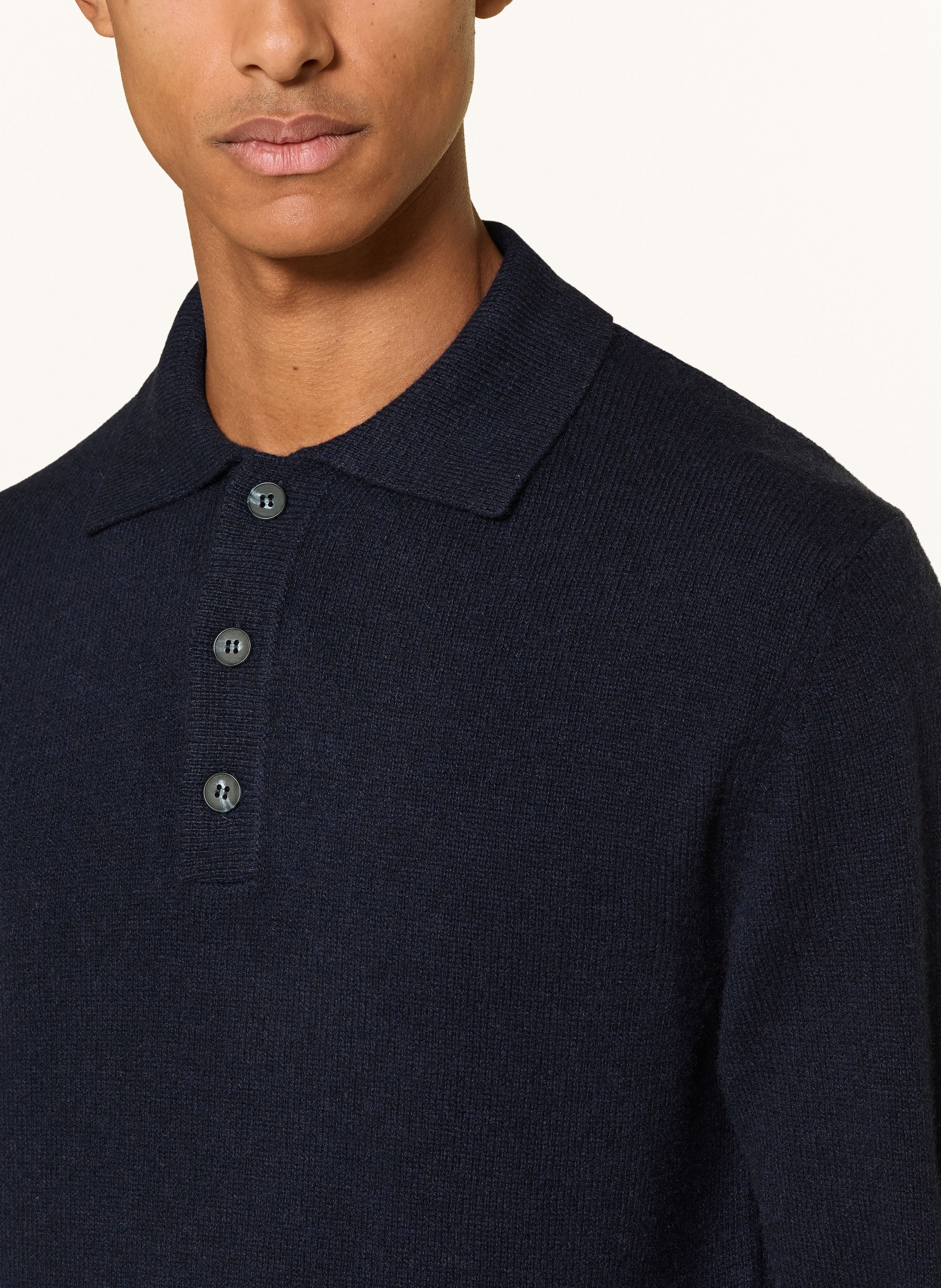 DANIELE FIESOLI Gebreid poloshirt van kasjmier: DONKERBLAUW