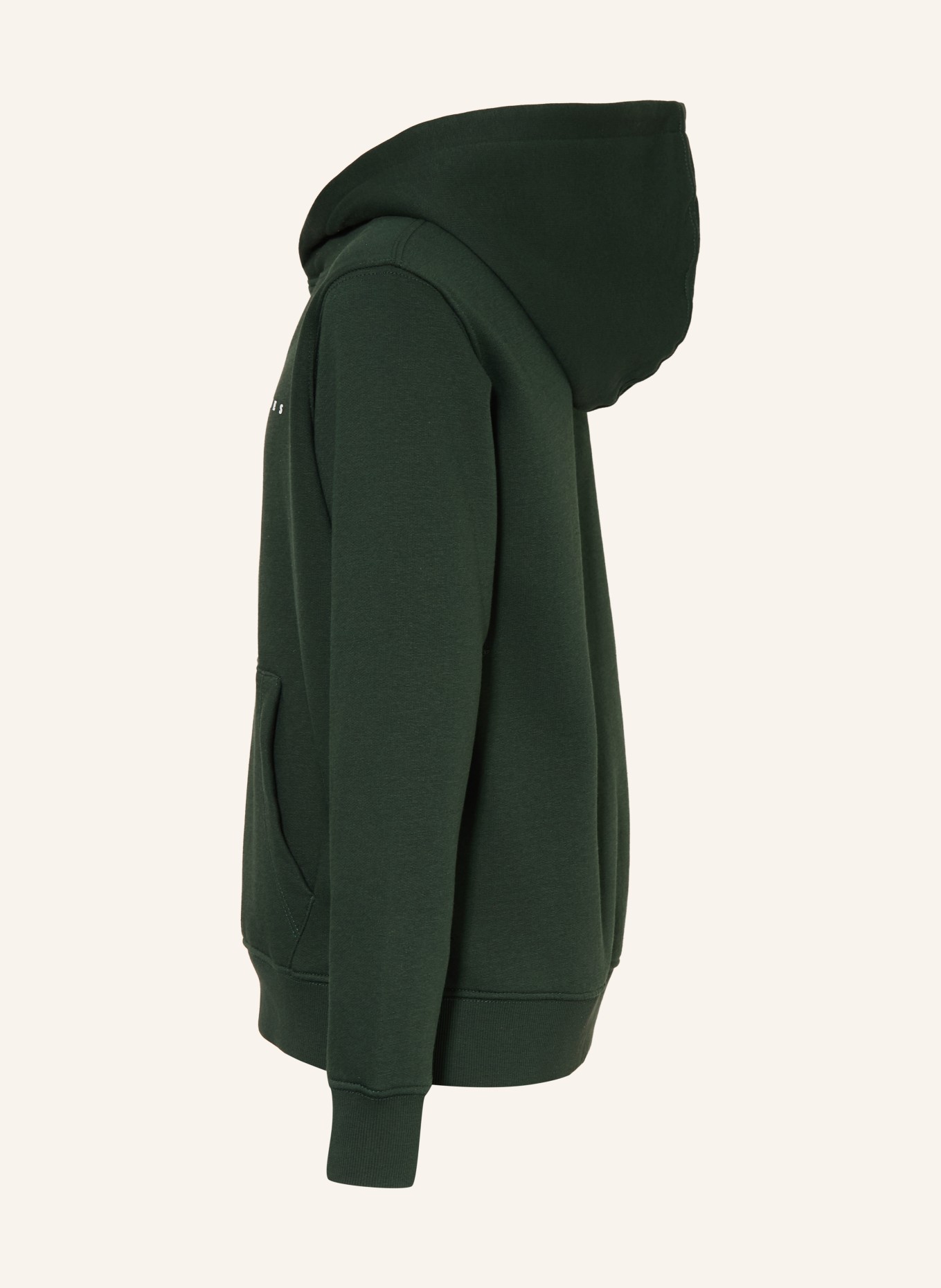 JACK&JONES Mikina s kapucí: TMAVĚ ZELENÁ / BÍLÁ