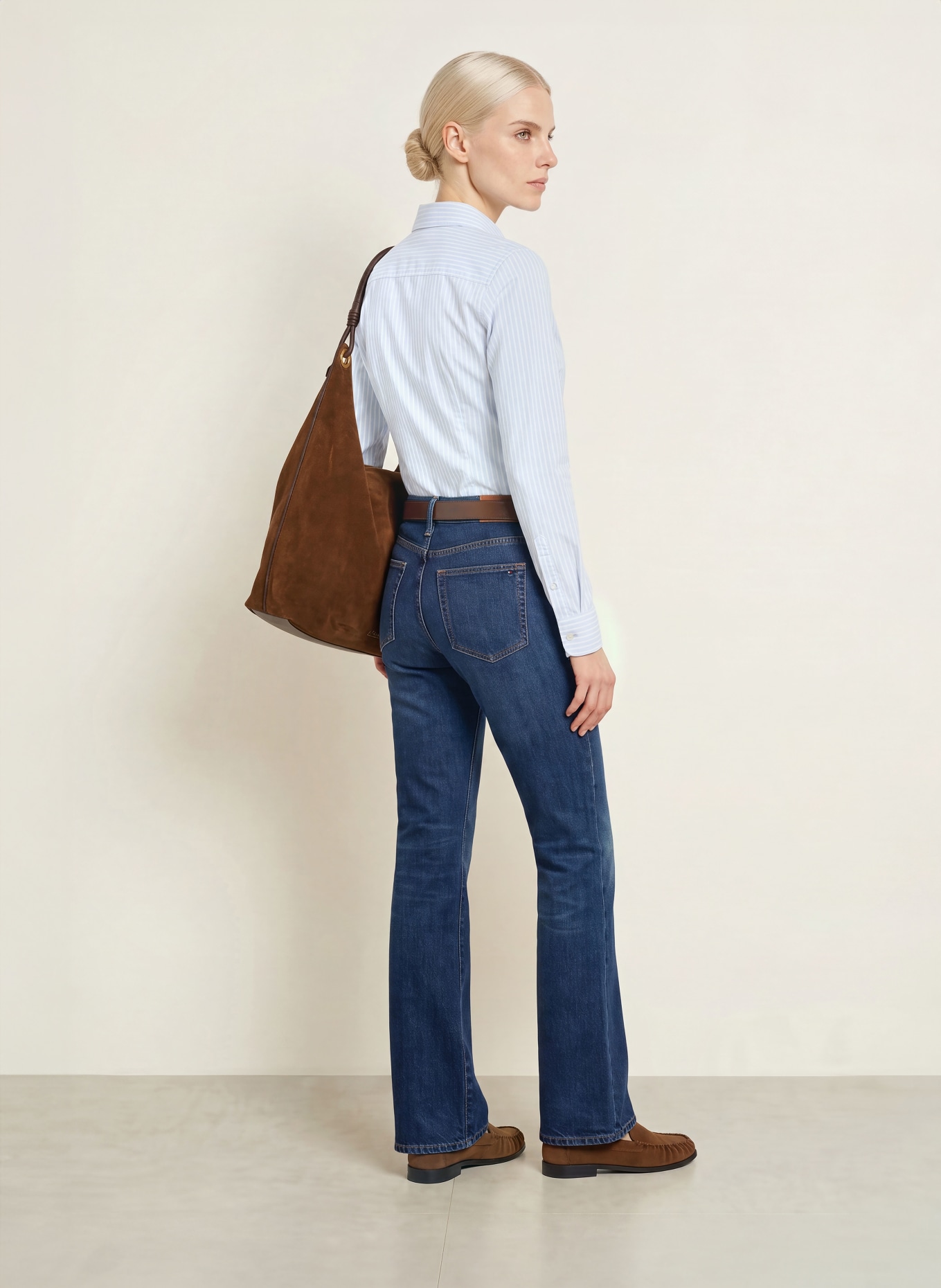 TOMMY HILFIGER Hemdbluse aus Piqué: WEISS / HELLBLAU