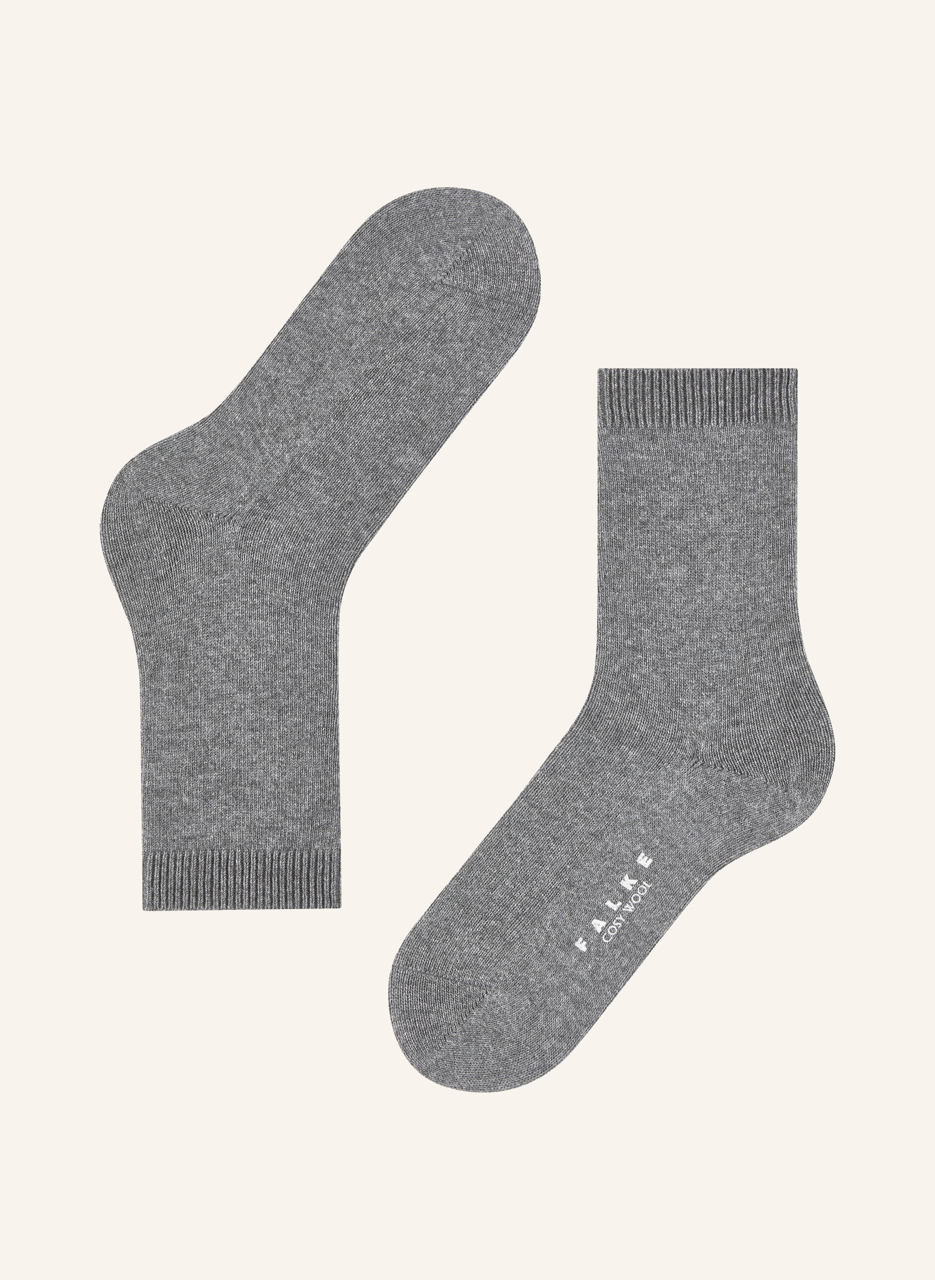 FALKE Strumpor COSY WOOL med merinoull: 3390 LJUSGRÅ MEL.