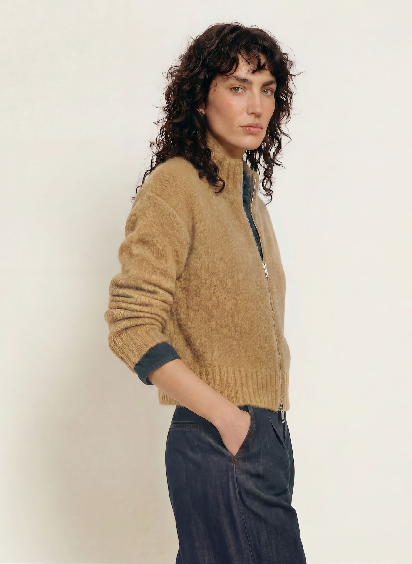 SAMSØE SAMSØE Cardigan SAJEANNE with alpaca: BEIGE