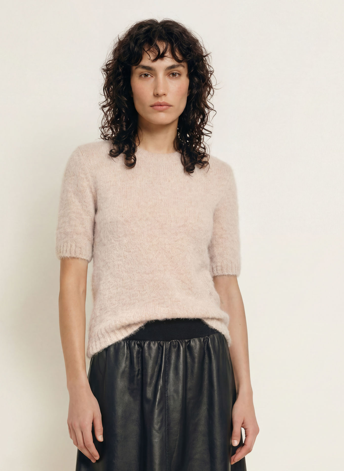 SAMSØE SAMSØE Knit shirt SAJEANNE with alpaca: BEIGE