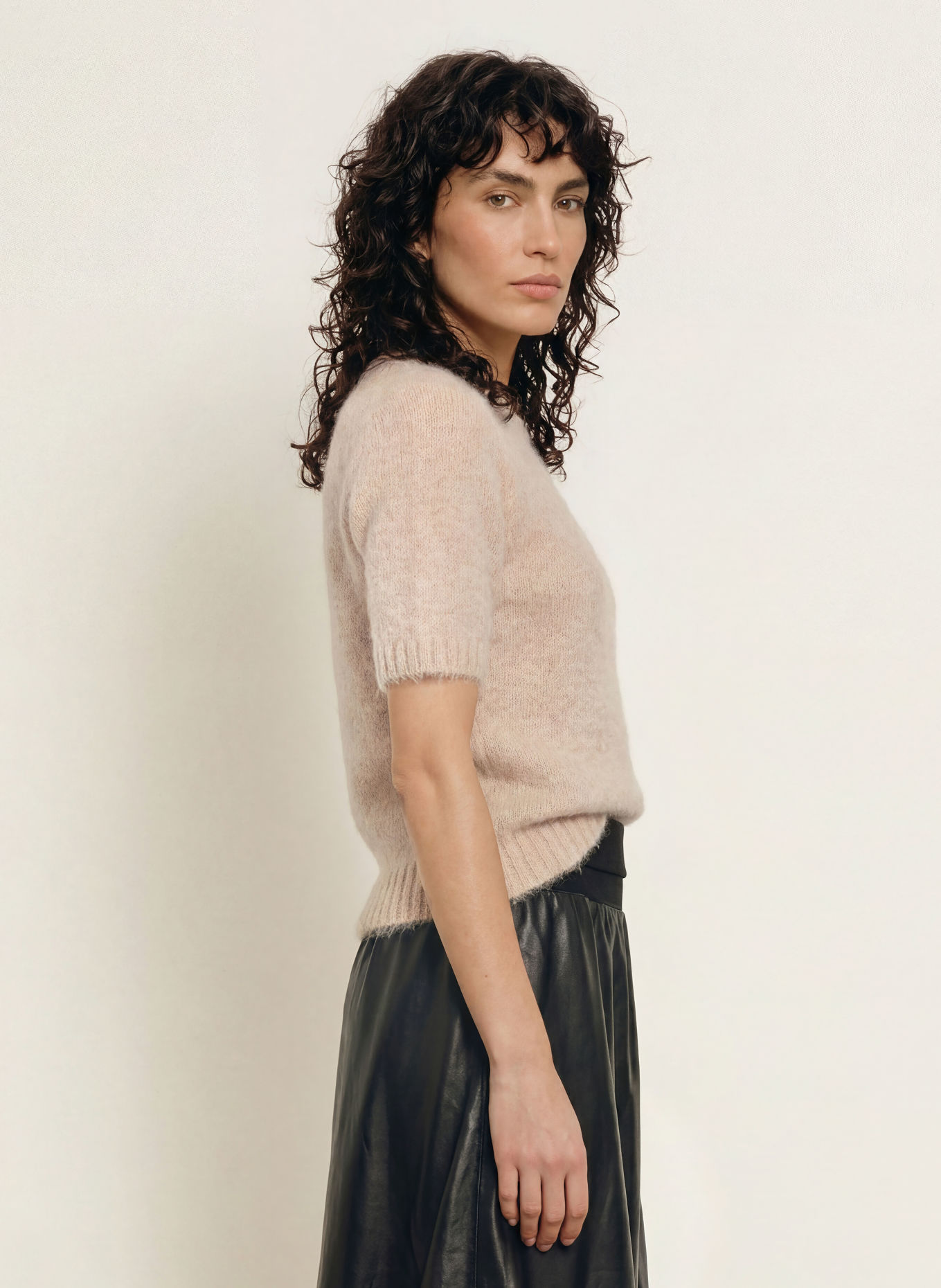 SAMSØE SAMSØE Knit shirt SAJEANNE with alpaca: BEIGE
