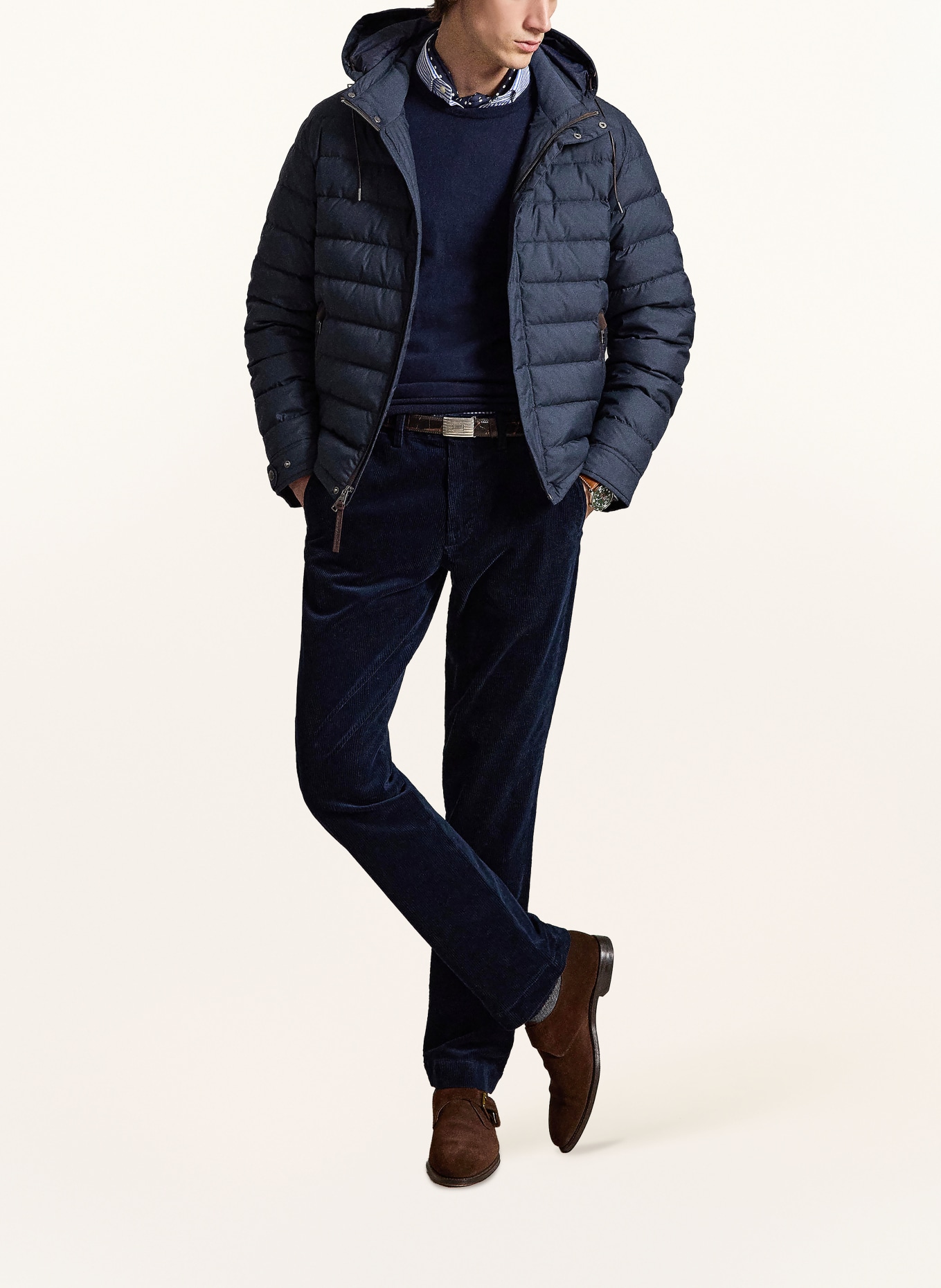 POLO RALPH LAUREN Cordchino stretch straight fit: DONKERBLAUW