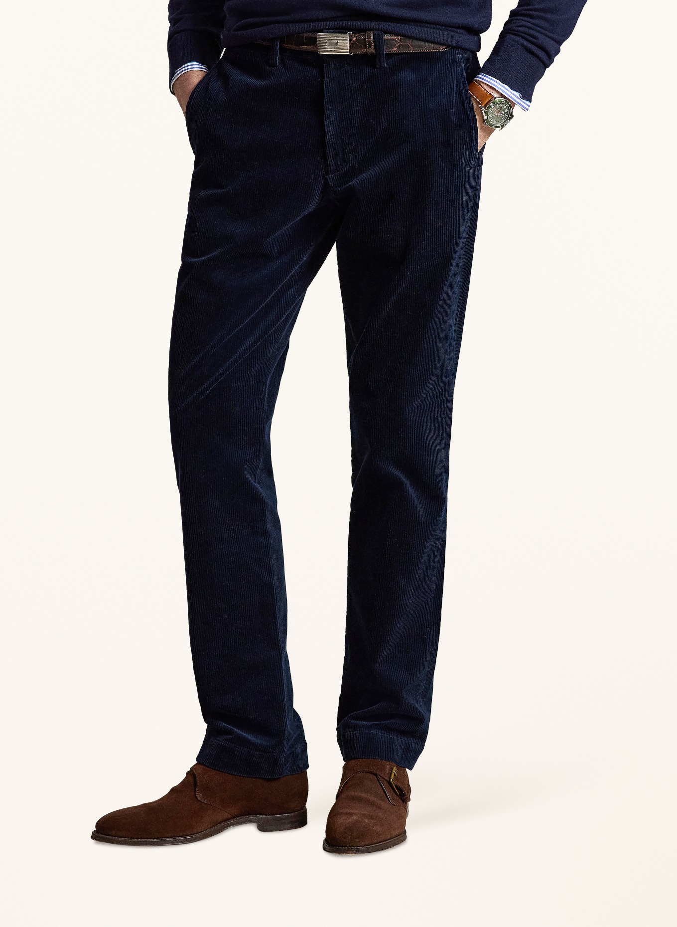 POLO RALPH LAUREN Cordchino stretch straight fit: DONKERBLAUW