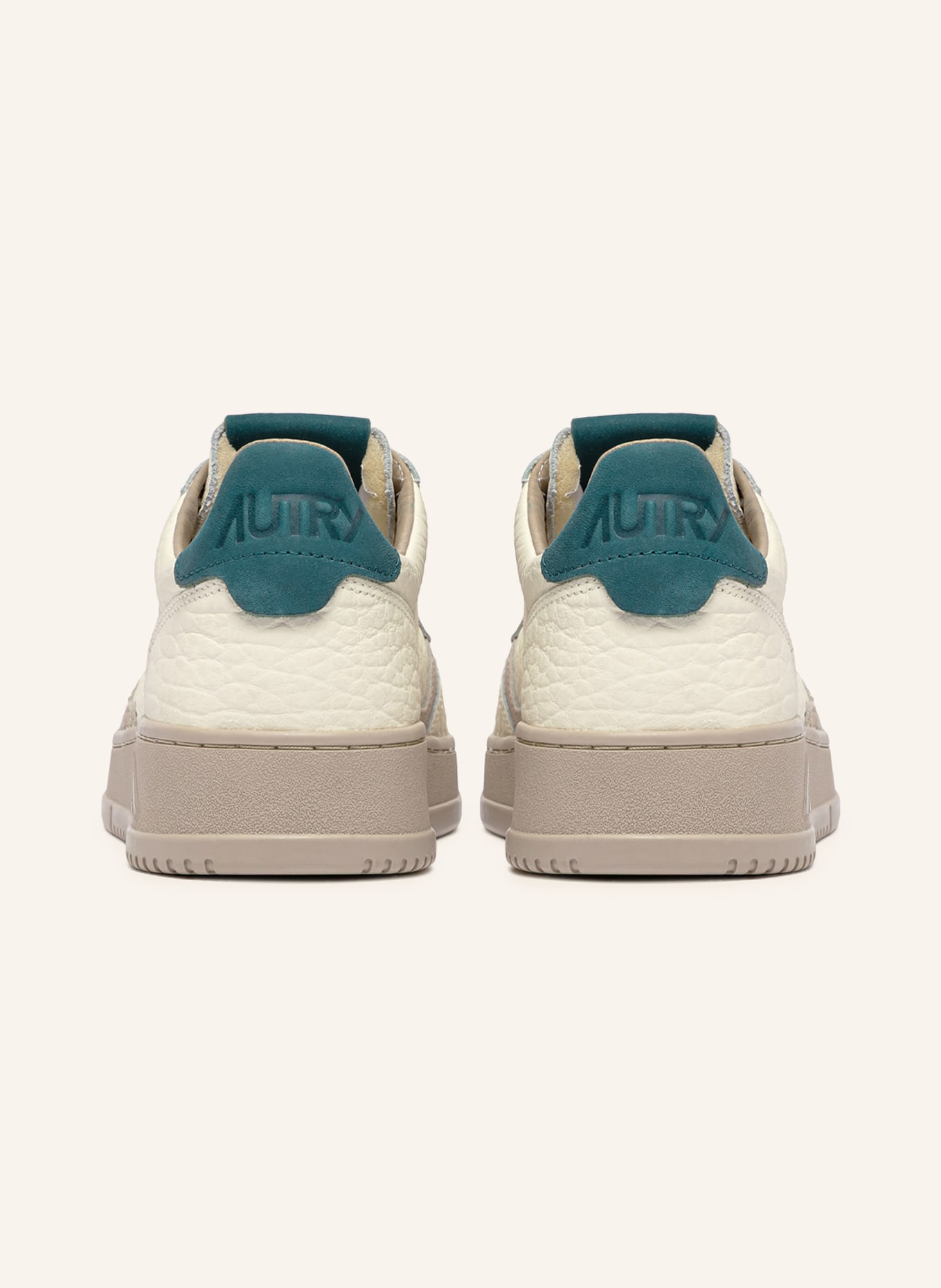 AUTRY Baskets MEDALIST LOW ELEPHANT: BLANC / BEIGE / GROEN