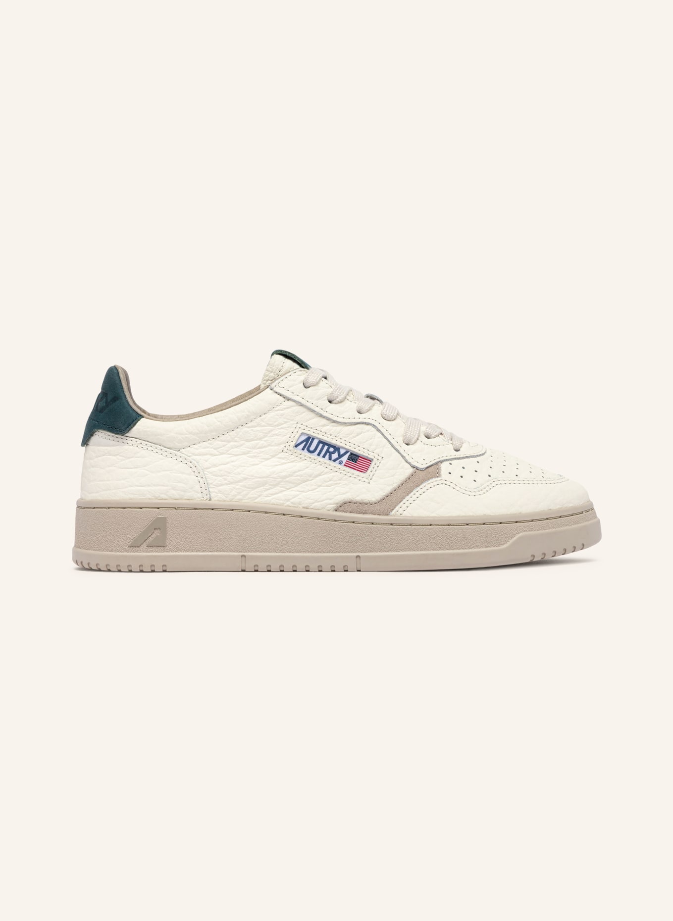 AUTRY Baskets MEDALIST LOW ELEPHANT: BLANC / BEIGE / GROEN