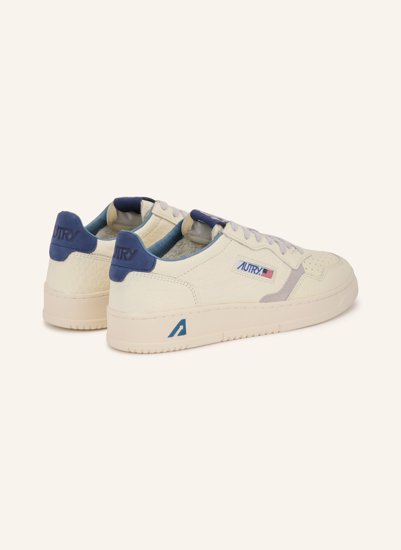 AUTRY Sneaker MEDALIST LOW ELEPHANT: CRÈME / BLAUWGRIJS / BLAUW