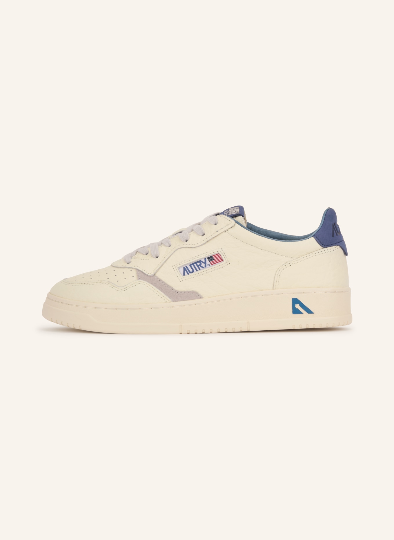 AUTRY Sneaker MEDALIST LOW ELEPHANT: CRÈME / BLAUWGRIJS / BLAUW