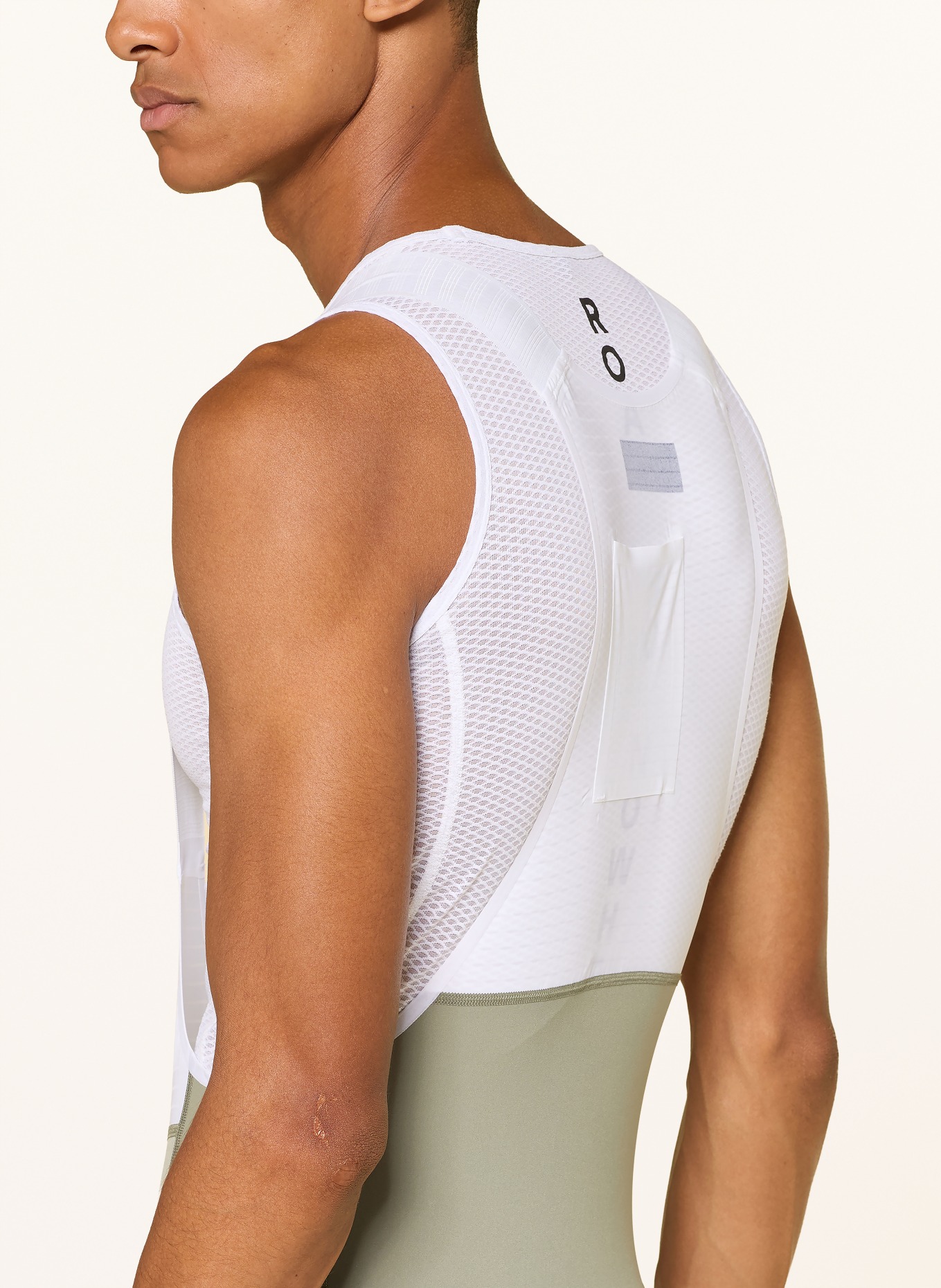 PAS NORMAL STUDIOS MECHANISM PRO BIBS cycling shorts with straps and padded insert: GRAY / WHITE