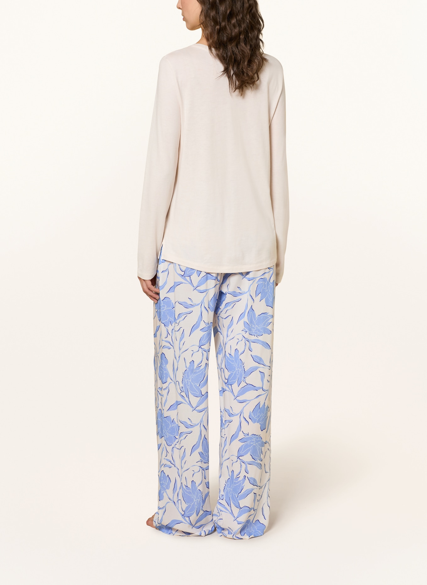 HANRO Pantalon lounge SLEEP &amp; LOUNGE: BLEU CLAIR / BLEU FONCÉ / BLANC