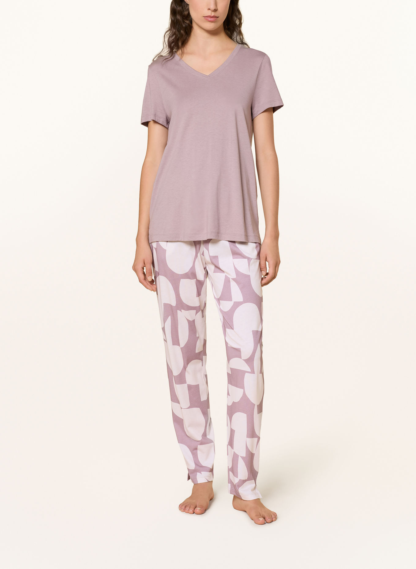 HANRO Pantaloni de casă: ROZ ANTIC / CREM