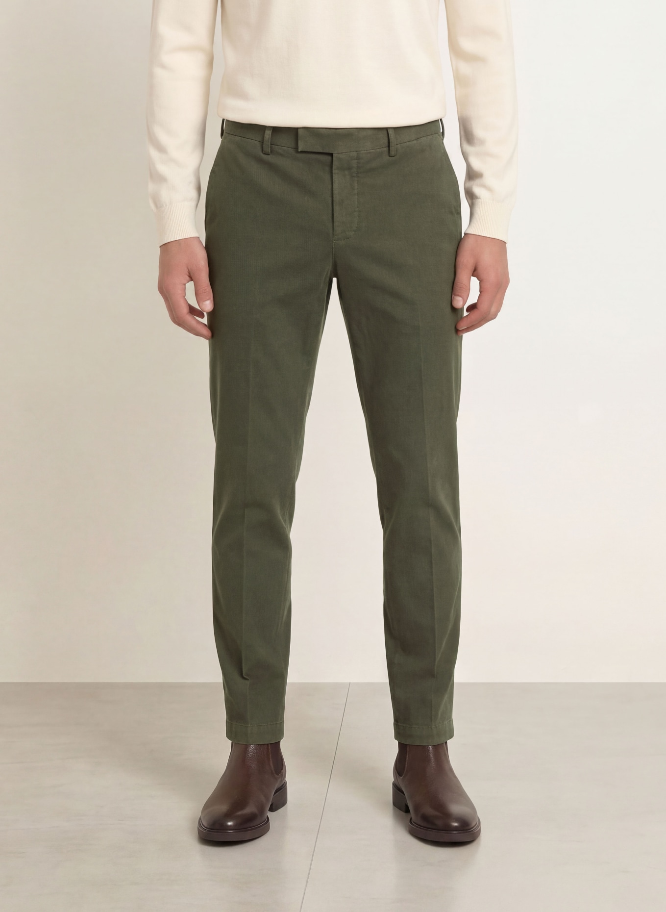 PT TORINO Chino Master Fit: DONKERGROEN