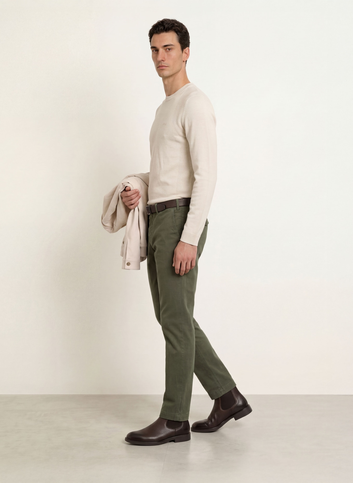 PT TORINO Chino Master Fit: DONKERGROEN