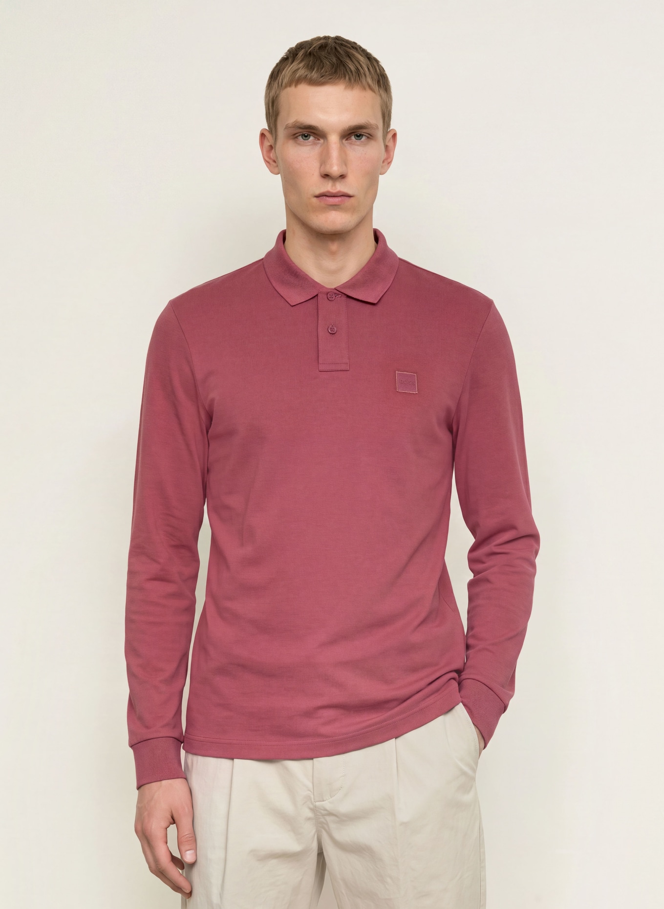 BOSS Piqué polo shirt PASSERBY slim fit: DUSKY PINK