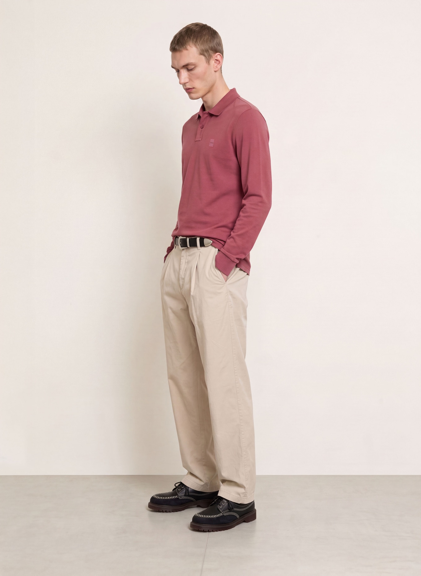 BOSS Piqué polo shirt PASSERBY slim fit: DUSKY PINK