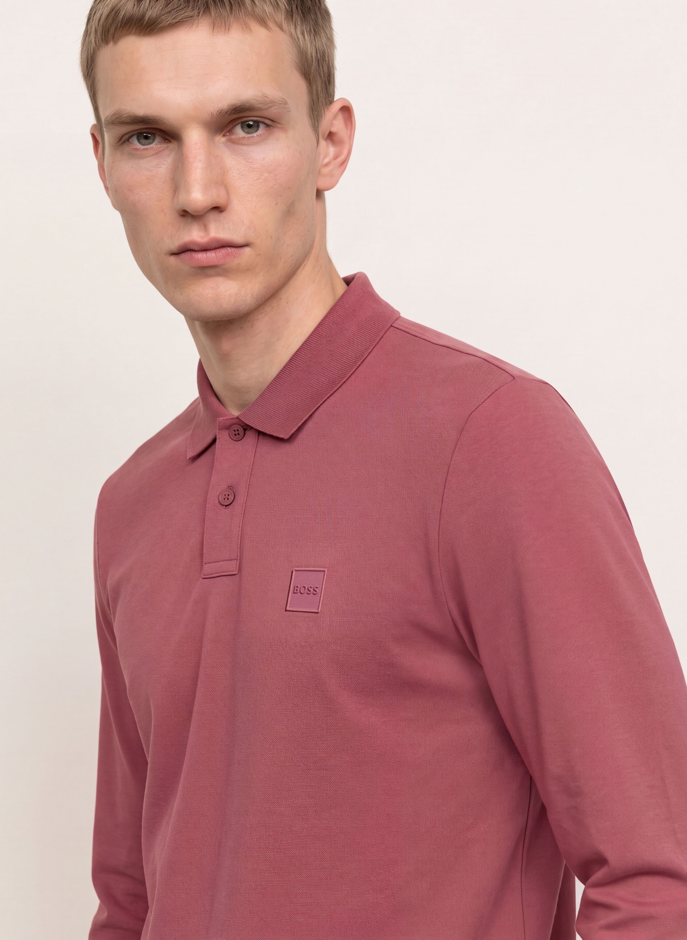 BOSS Piqué polo shirt PASSERBY slim fit: DUSKY PINK
