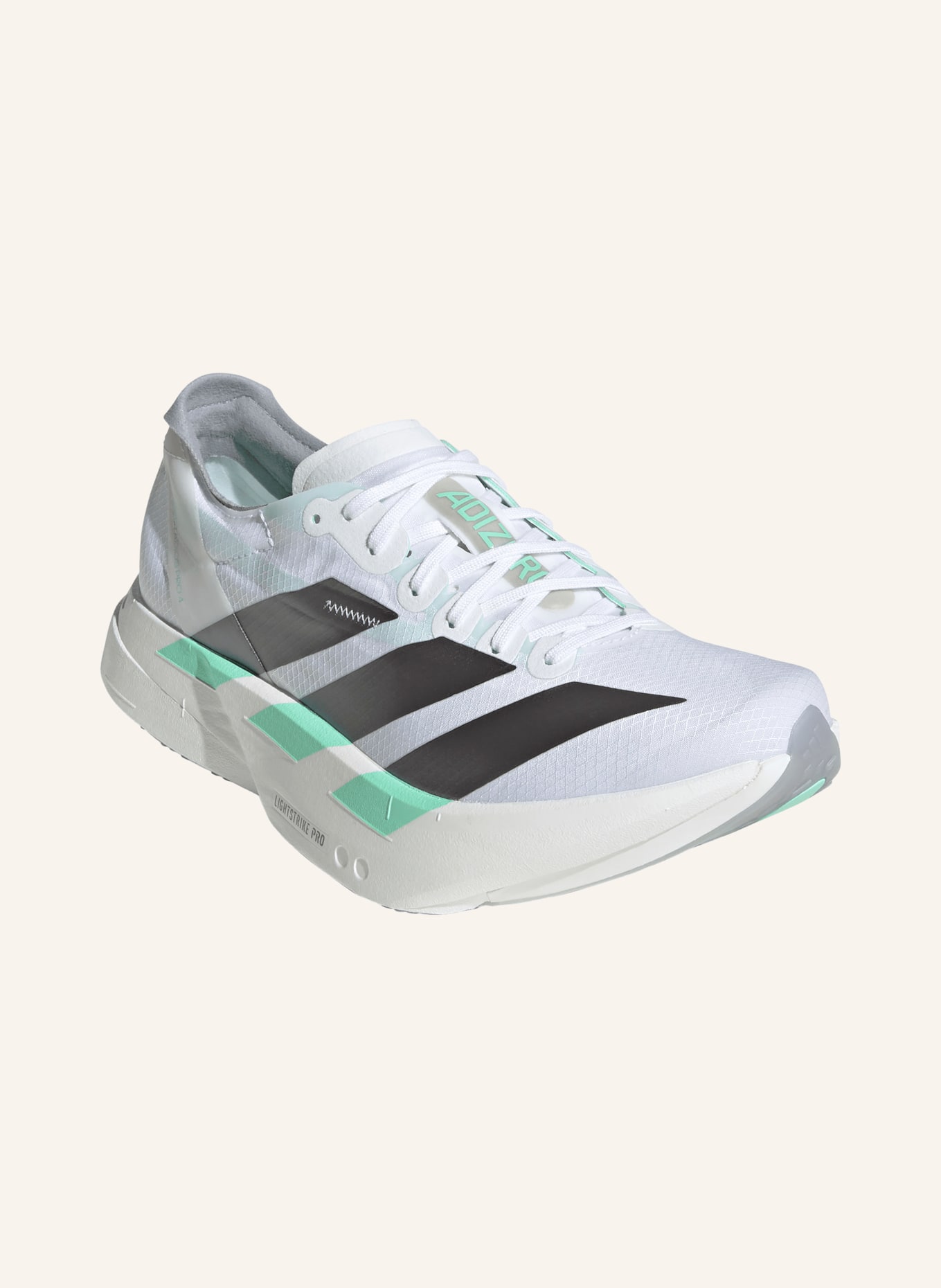 adidas Laufschuhe ADIZERO ADIOS PRO 4: WEISS / DUNKELGRAU / MINT