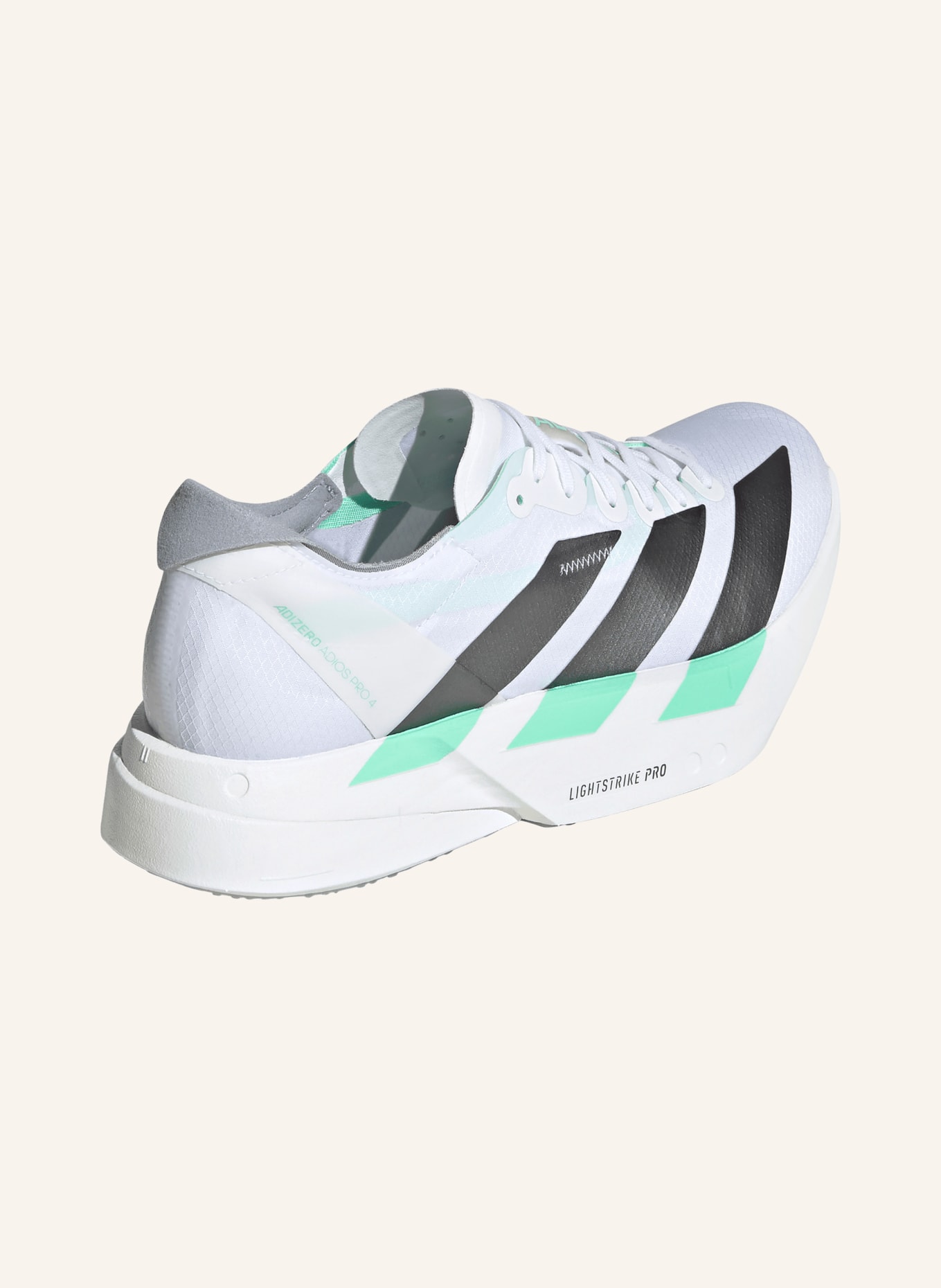 adidas Laufschuhe ADIZERO ADIOS PRO 4: WEISS / DUNKELGRAU / MINT