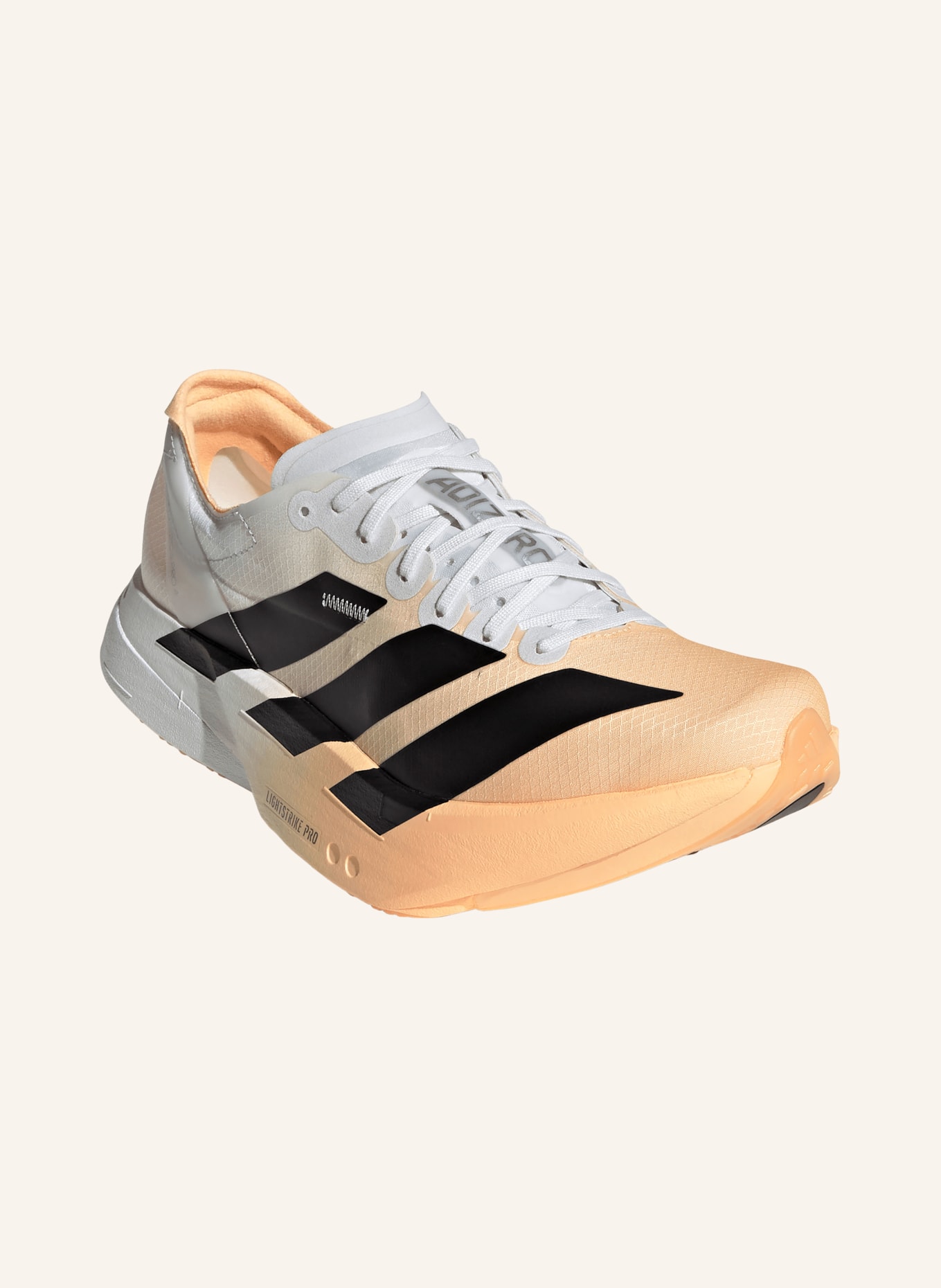 adidas Laufschuhe ADIZERO ADIOS PRO 4: WEISS / HELLORANGE / SCHWARZ