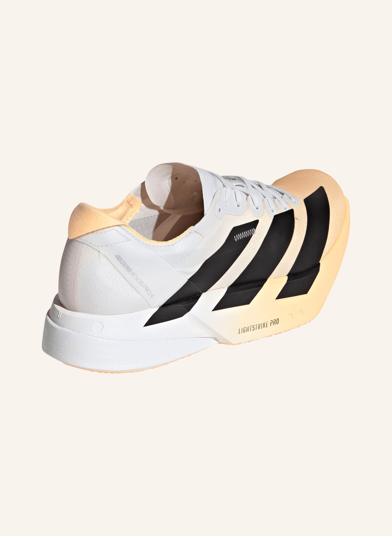 adidas Laufschuhe ADIZERO ADIOS PRO 4: WEISS / HELLORANGE / SCHWARZ