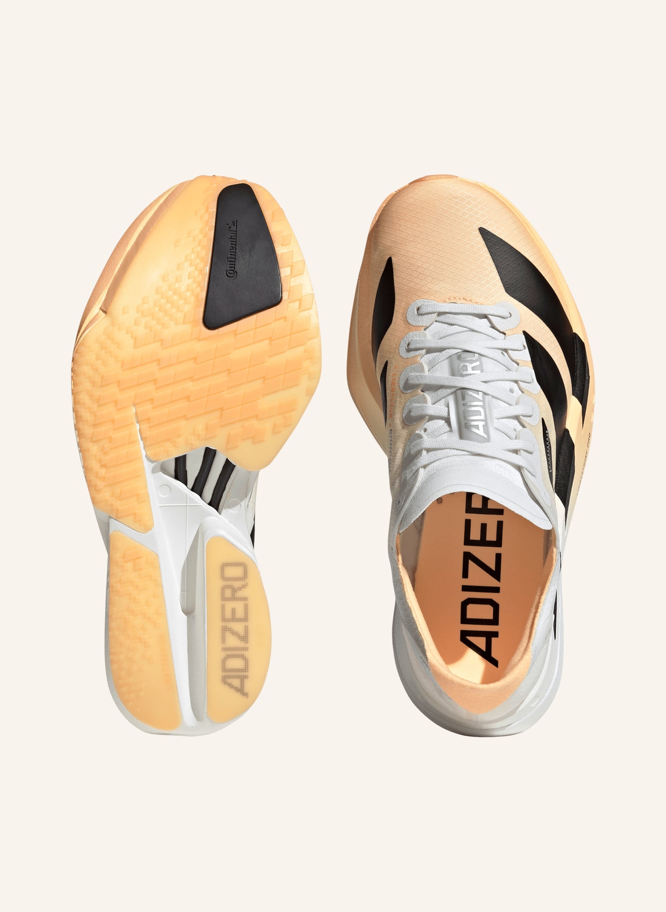 adidas Laufschuhe ADIZERO ADIOS PRO 4: WEISS / HELLORANGE / SCHWARZ