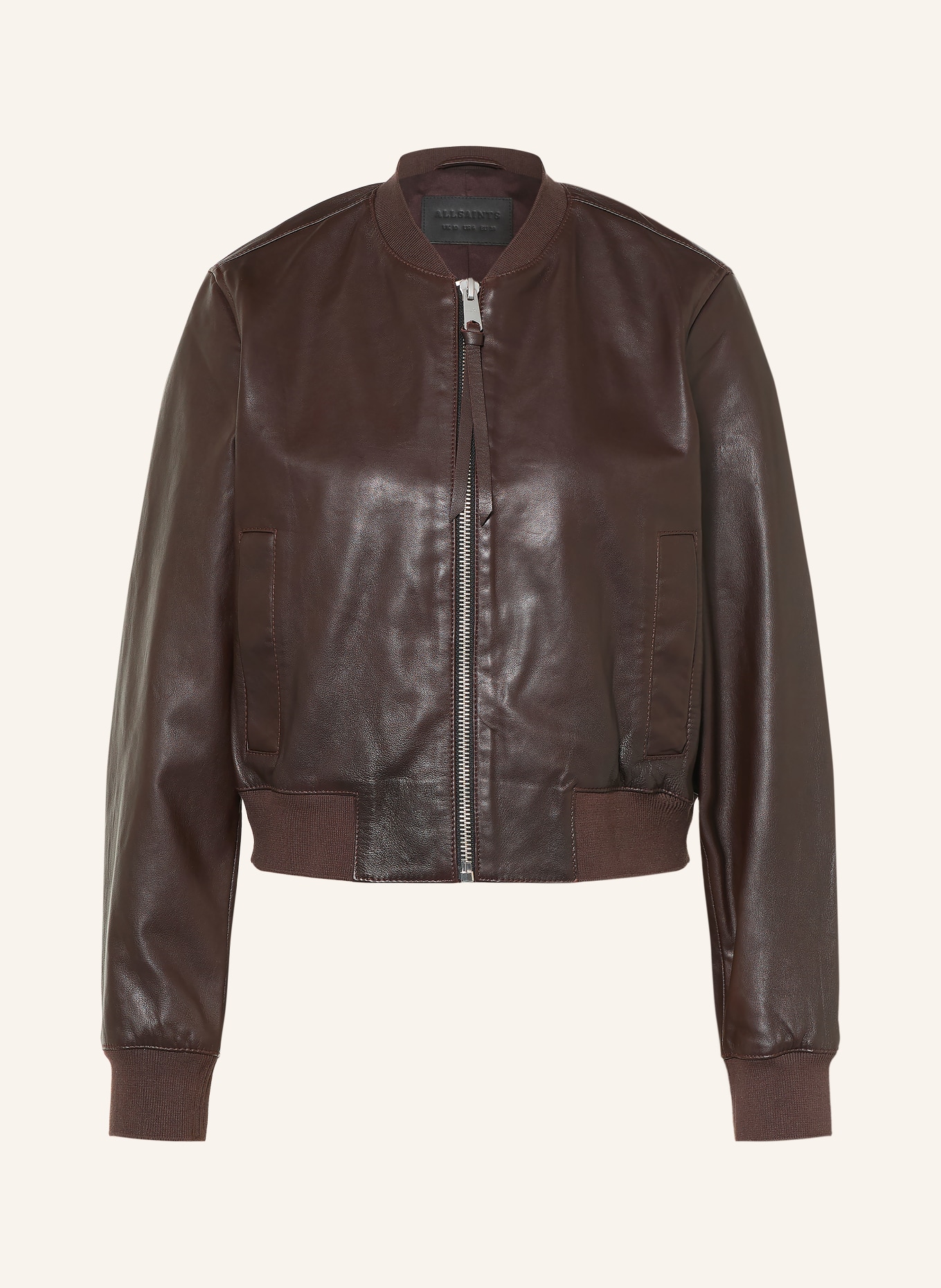 ALLSAINTS Leather bomber jacket ORTEN: BLACK