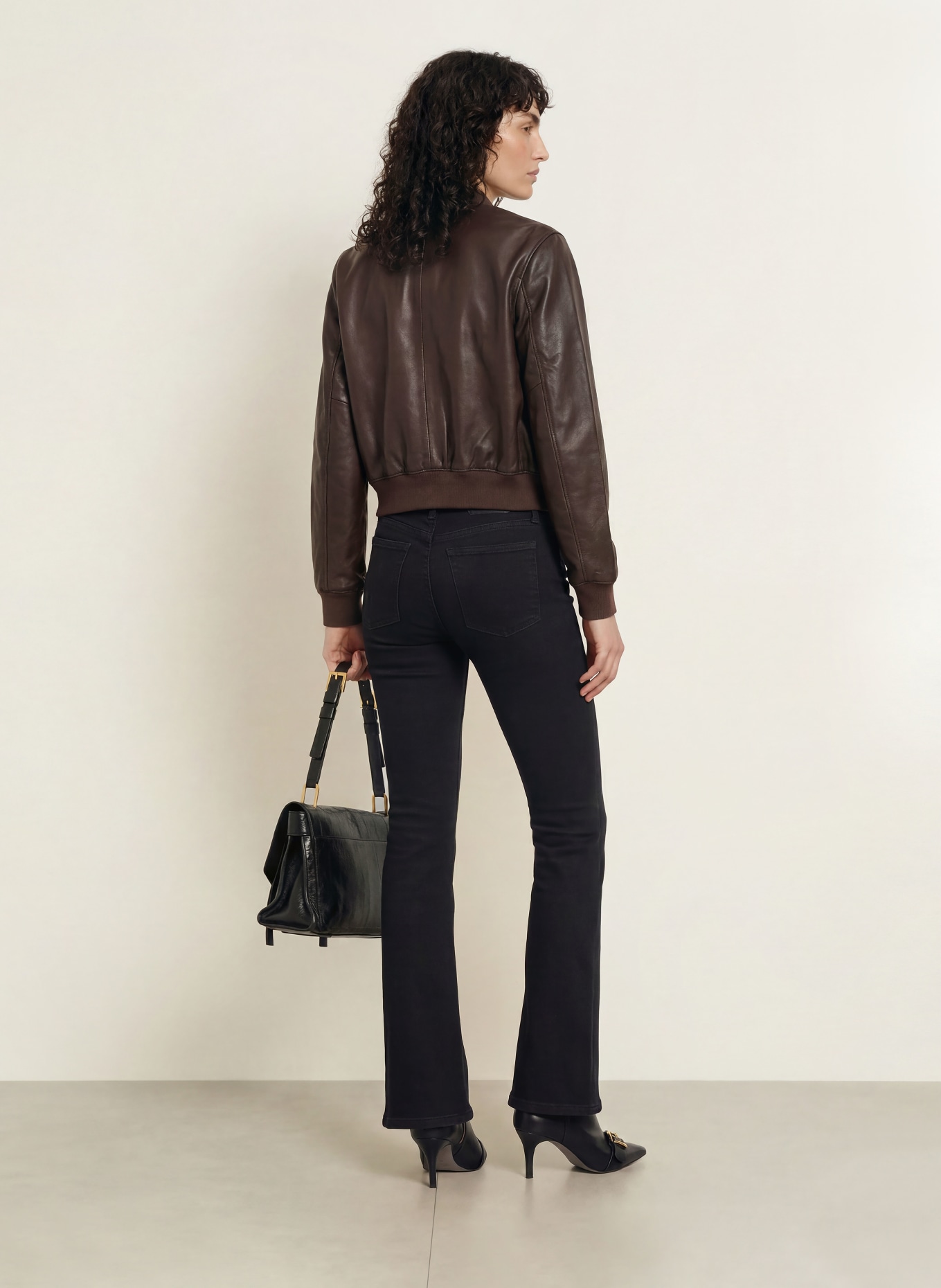 ALLSAINTS Leather bomber jacket ORTEN: BLACK