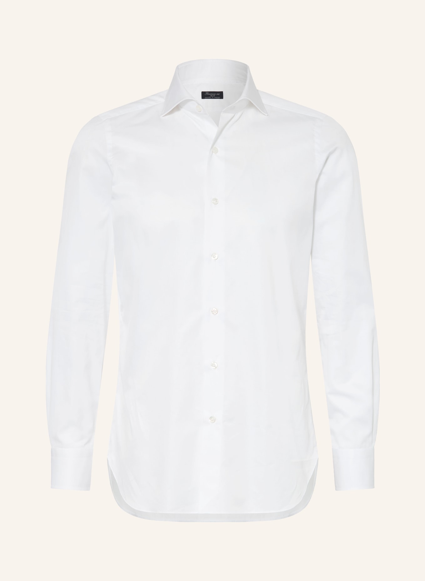 FINAMORE 1925 Shirt NAPOLI TRAVELLER Regular Classic Fit: WHITE