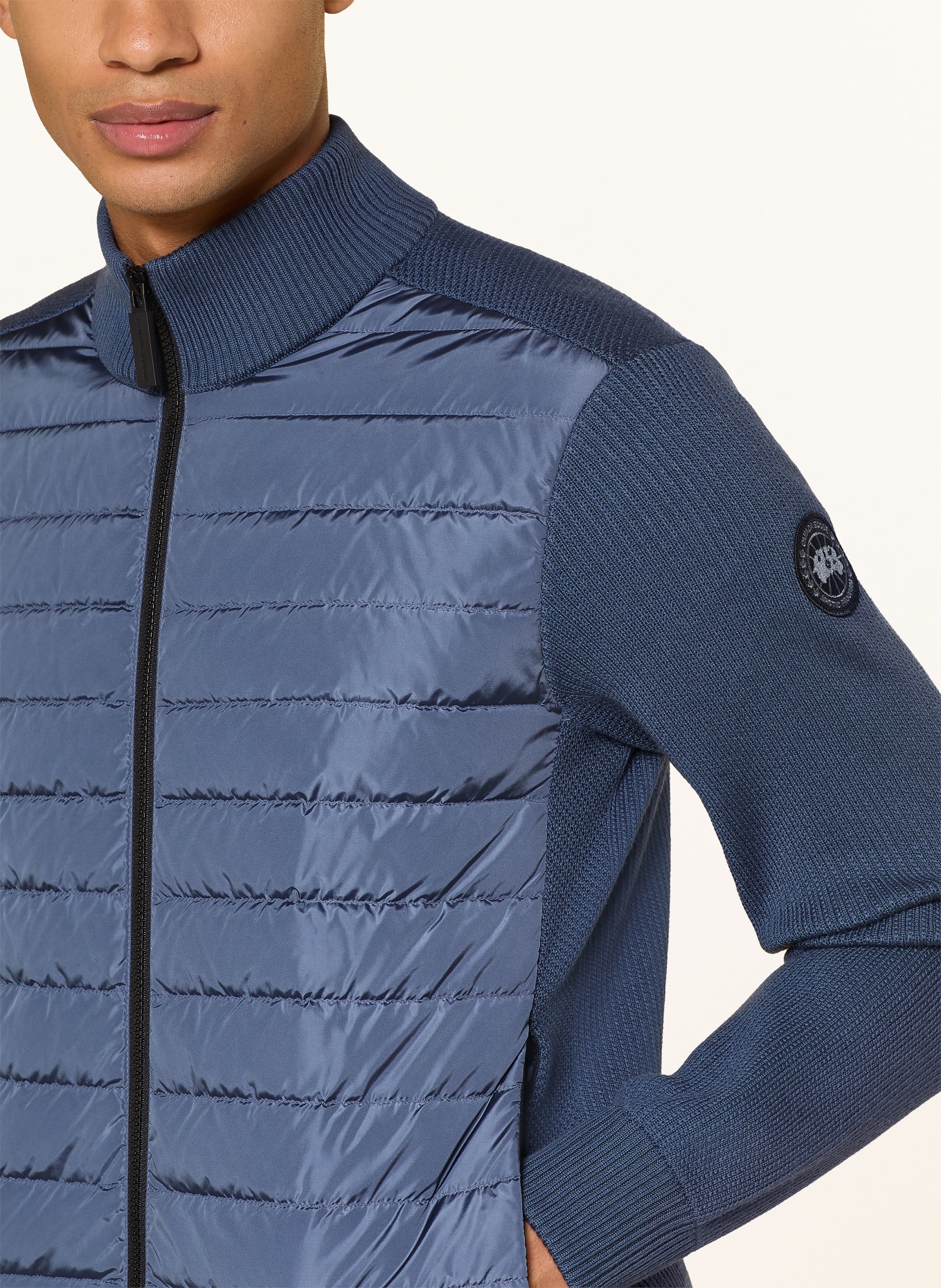 CANADA GOOSE HYBRIDGE vest in een mix van materialen: BLAUWGRIJS