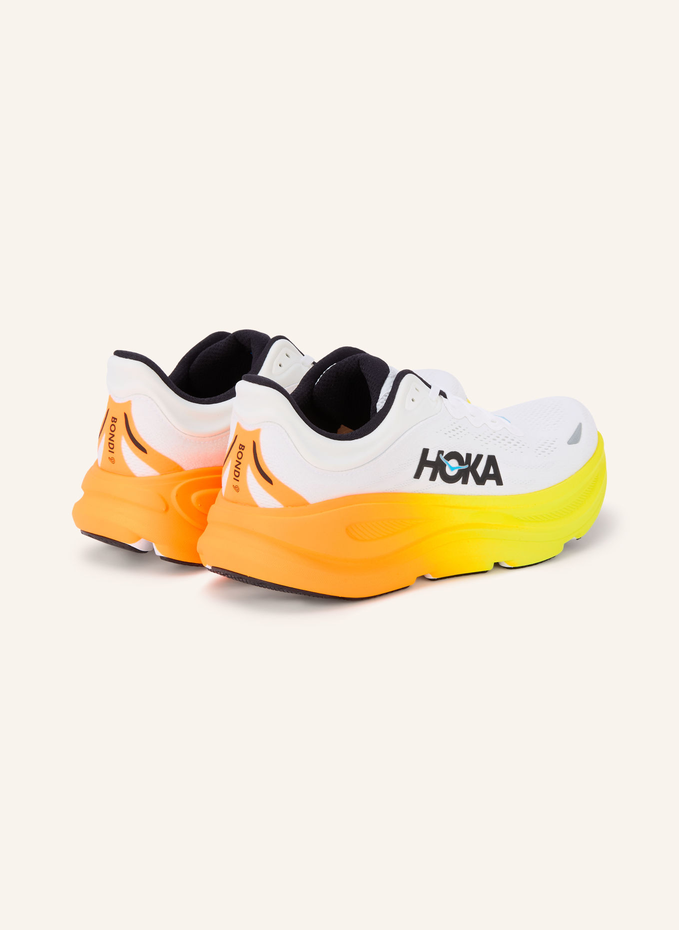 HOKA BONDI 9 running shoes: WHITE / BLUE / BLACK