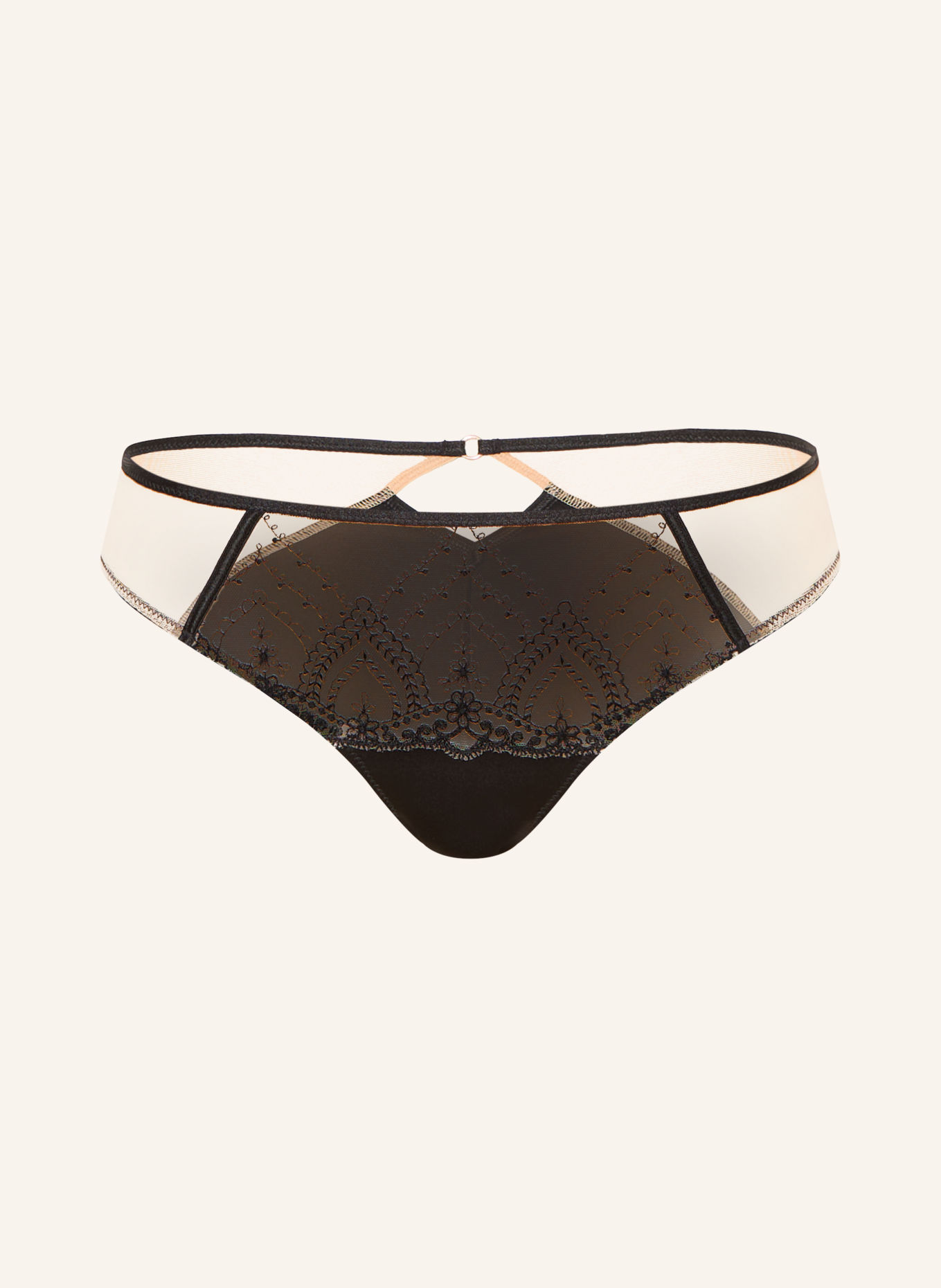 mey Slip Serie MYSTERIOUS mit Cut-out: BEIGE / SCHWARZ