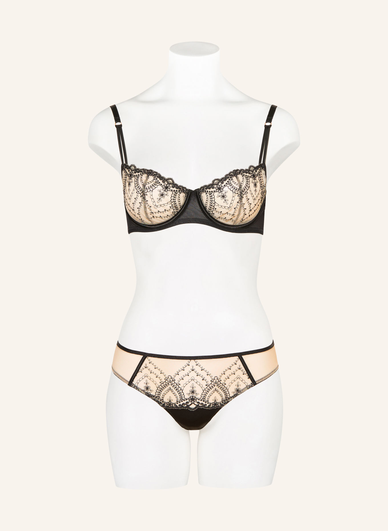 mey Slip Serie MYSTERIOUS mit Cut-out: BEIGE / SCHWARZ