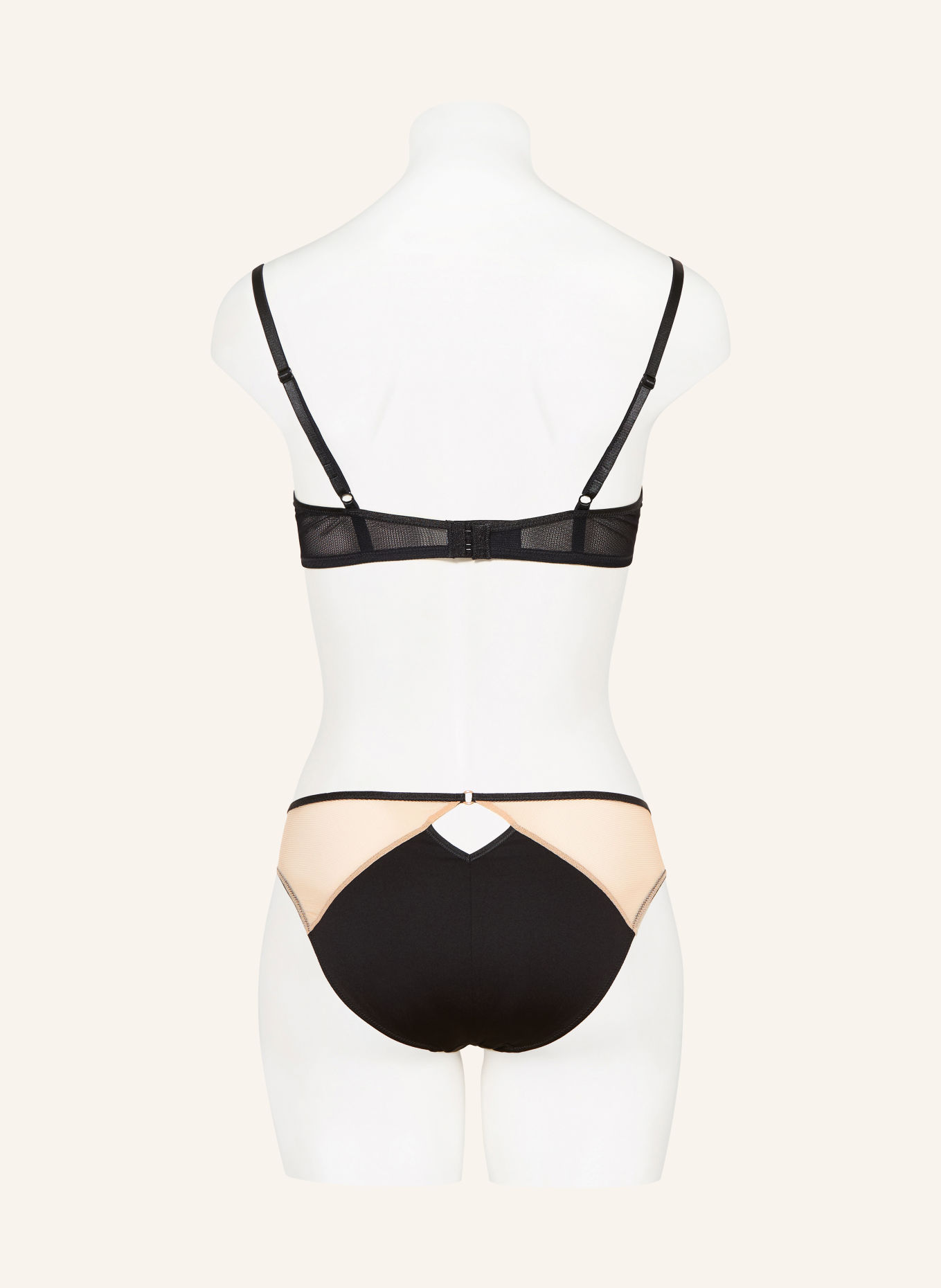 mey Slip Serie MYSTERIOUS mit Cut-out: BEIGE / SCHWARZ