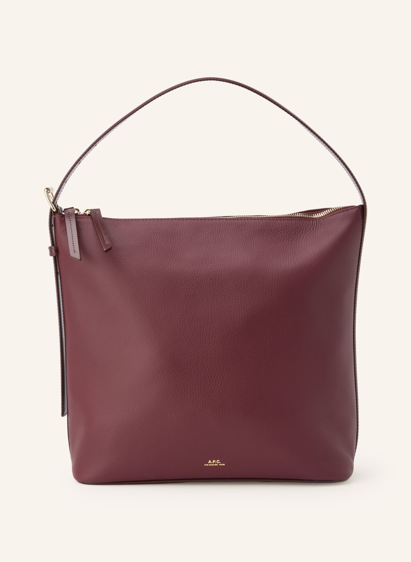 A.P.C. Hobo bag VERA: DARK RED / GOLD