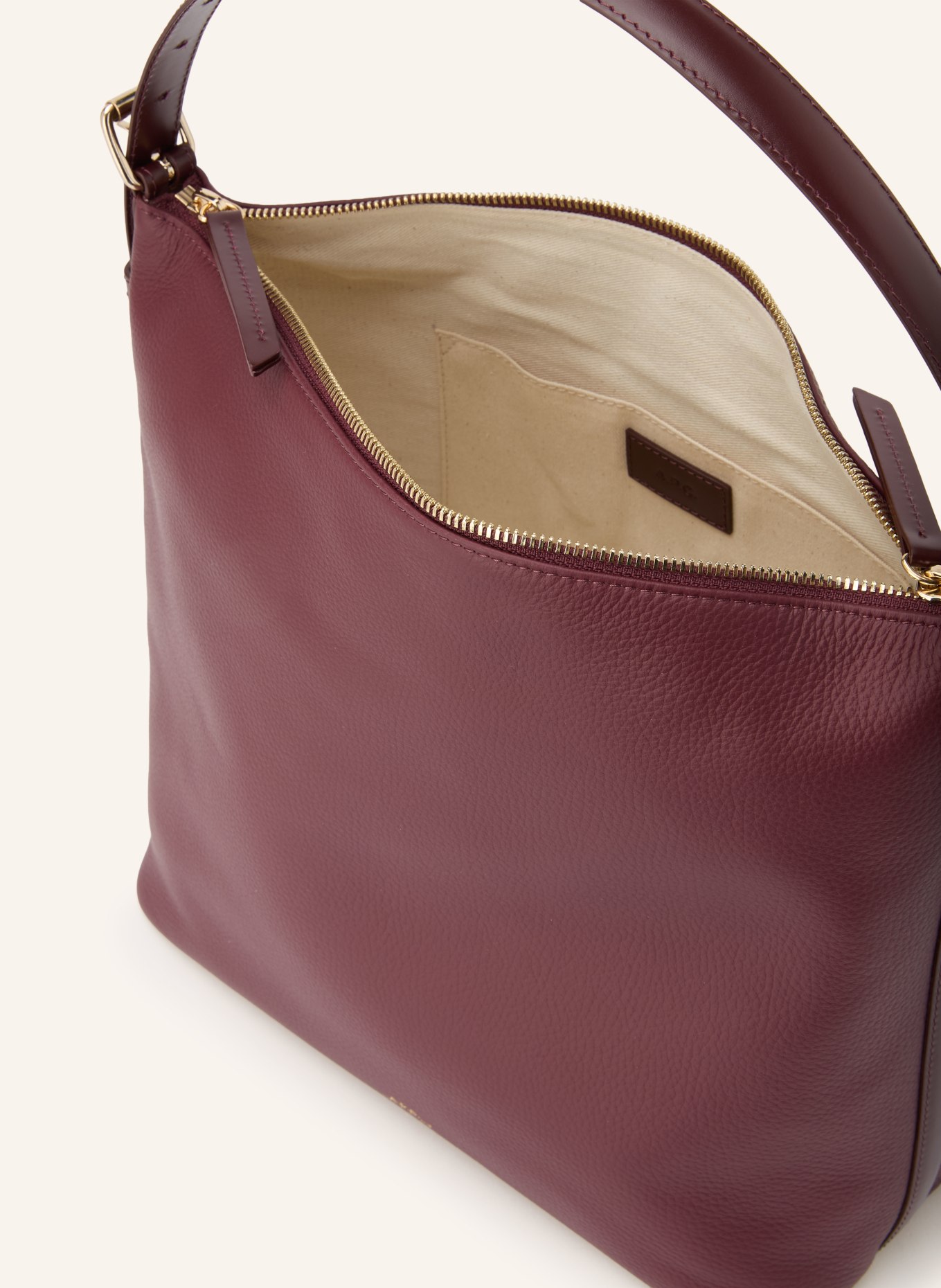 A.P.C. Hobo bag VERA: DARK RED / GOLD
