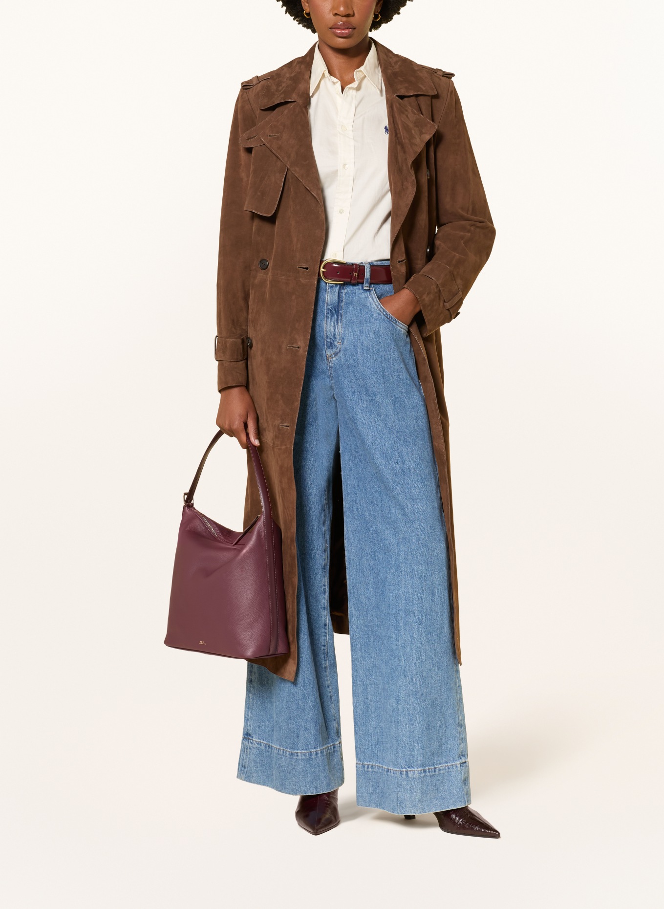 A.P.C. Hobo-tas VERA: DONKERROOD / GOUD