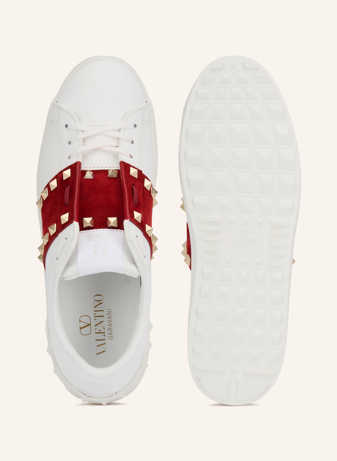 VALENTINO GARAVANI Sneaker UPVILLAGE: WEISS / DUNKELROT