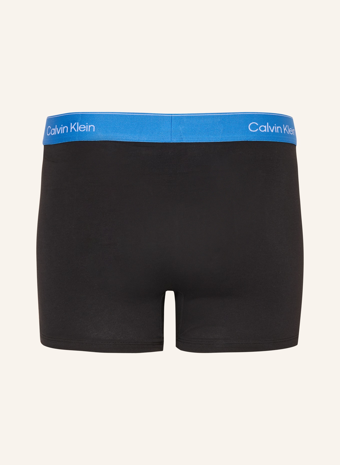 Calvin Klein 3er-Pack Boxershorts ICON COTTON Relaxed Fit: SCHWARZ / DUNKELROT / HELLBLAU