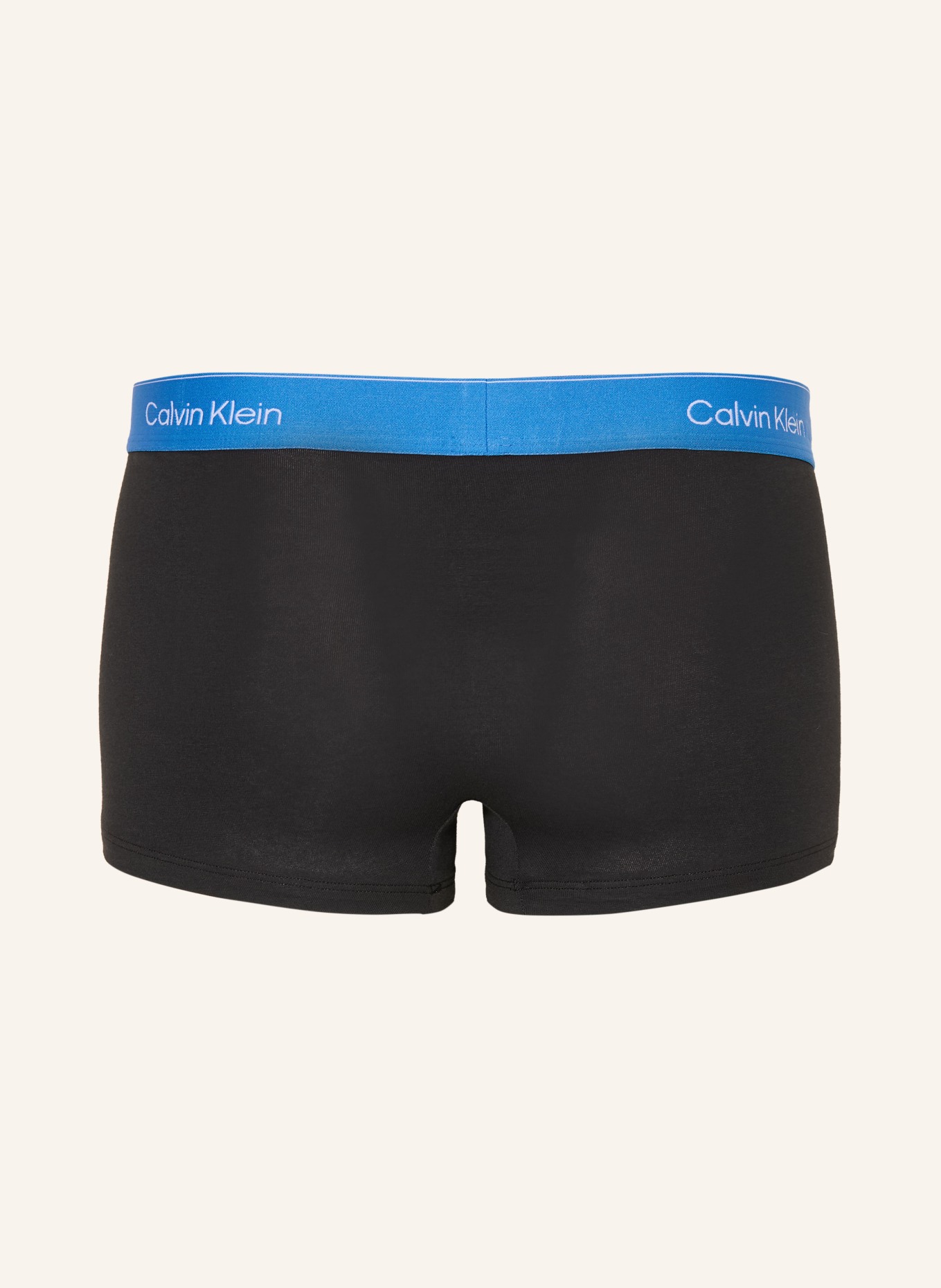Calvin Klein Boxerky ICON COTTON STRETCH Low Rise, 3 kusy v balení: ČERNÁ / TMAVĚ ČERVENÁ / TMAVĚ MODRÁ