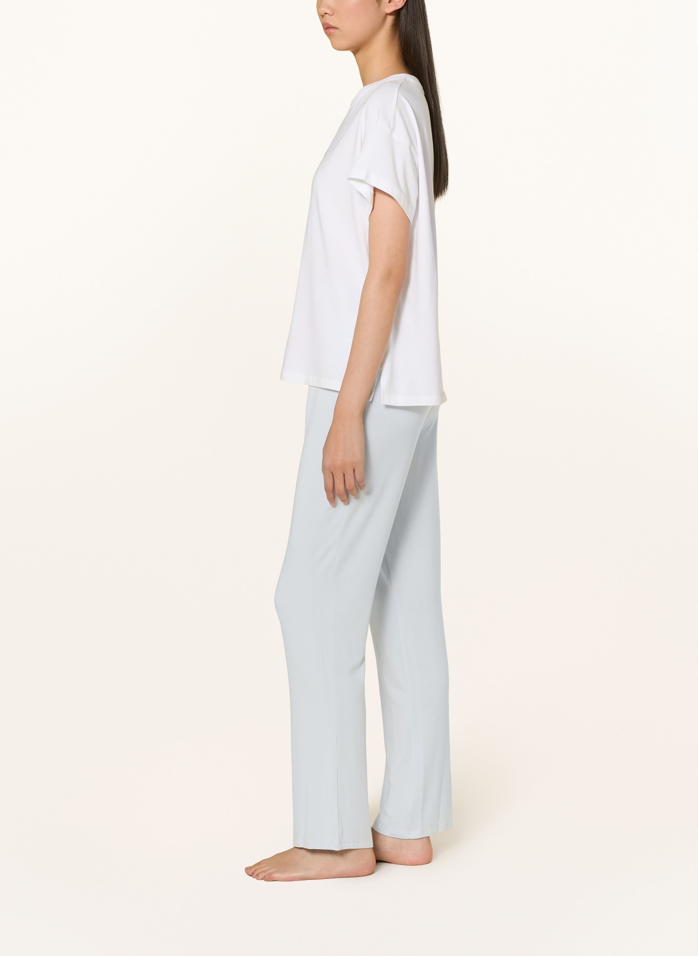 Calvin Klein Spodnie od piżamy ULTRA SOFT MODAL: JASNONIEBIESKI / BIAŁY