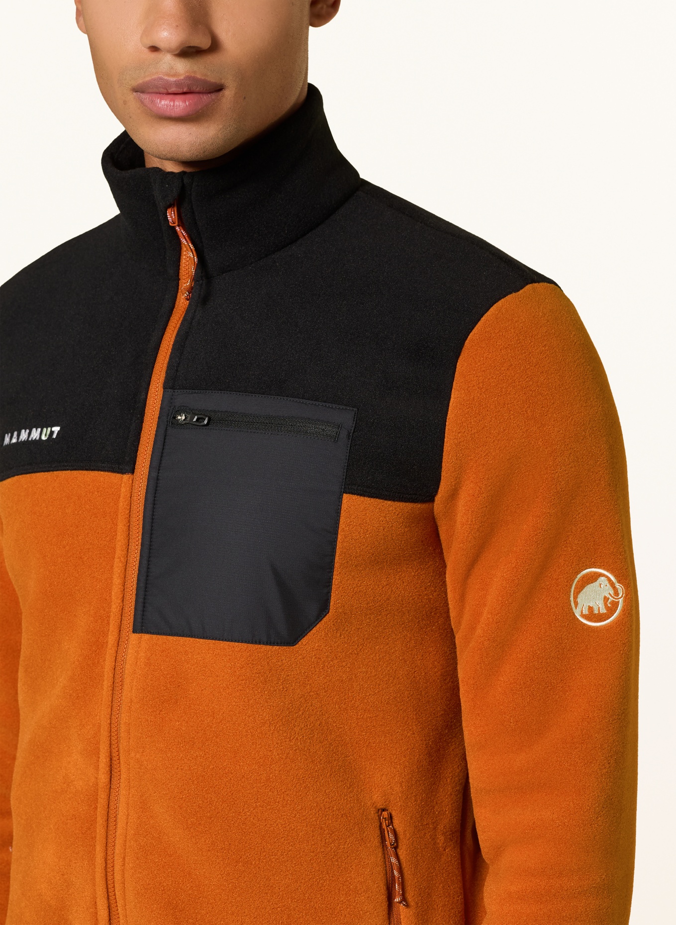 MAMMUT Fleece jacket INNOMINATA: DARK ORANGE / BLACK