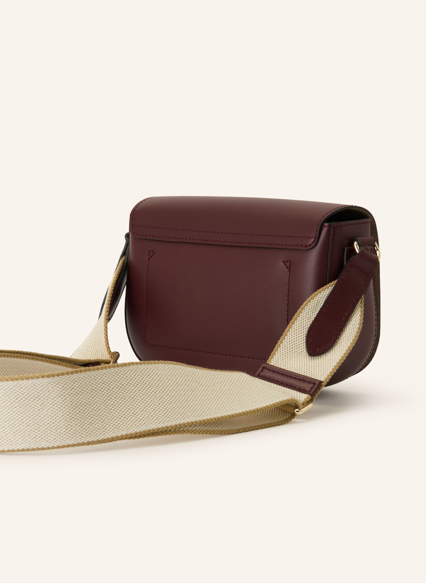 LONGCHAMP Umhängetasche ÉPURE SMALL: DUNKELROT / GOLD / CREME